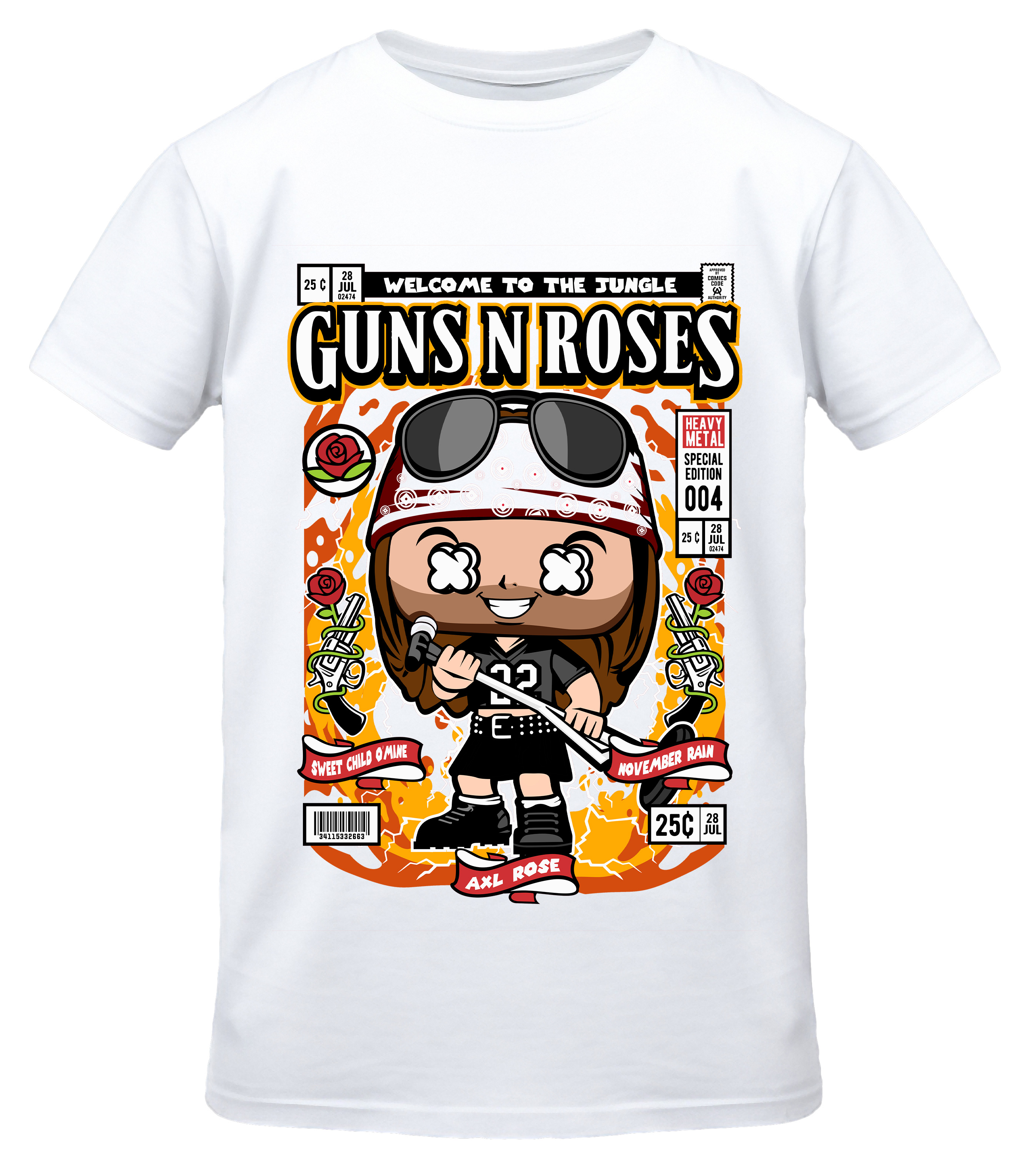 T-Shirt Axl Rose Pop Culture White