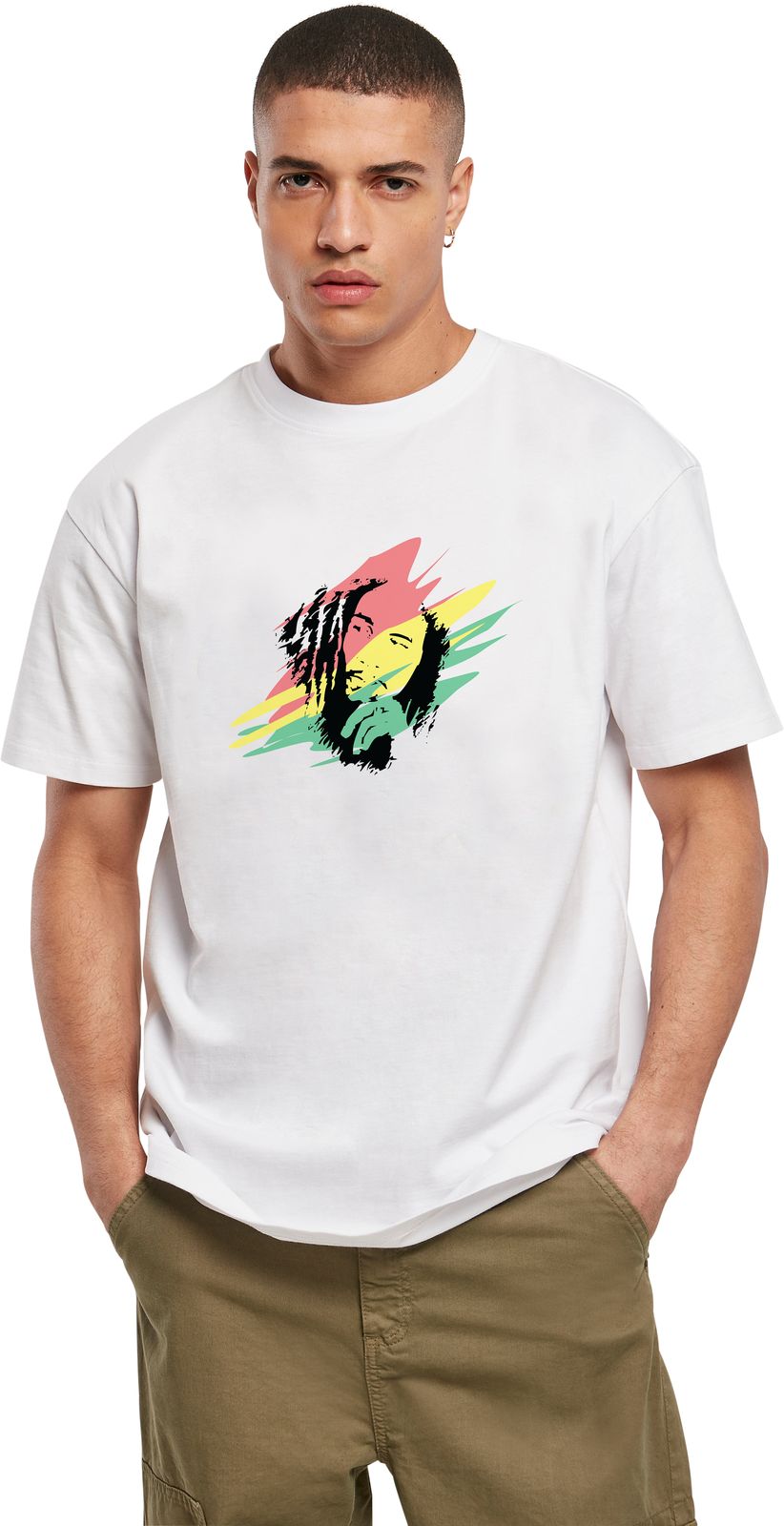 T-Shirt Bob Marley Art2 Rock Avenue White ανδρικά Basic T-Shirts Simple Wear Μπλουζάκια κοντομάνικα