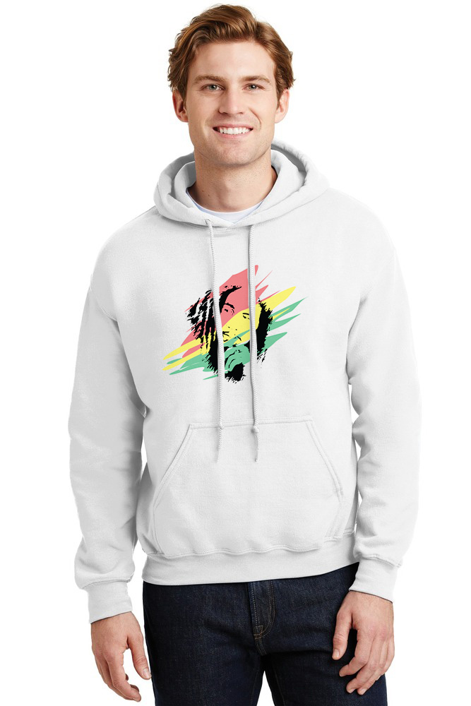 Hoodie Bob Marley Art2 Rock Avenue White ανδρικά Φούτερ Simple Wear