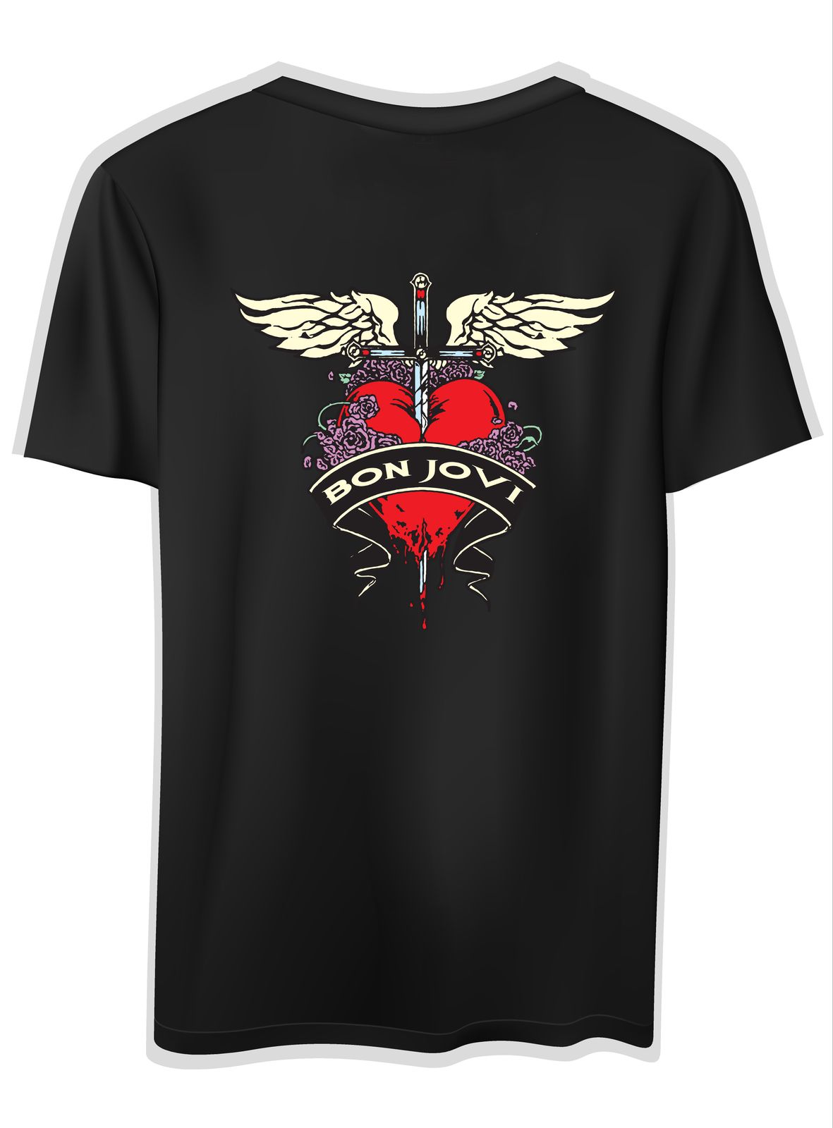 T-Shirt Bon Jovi Art1 Rock Avenue Black