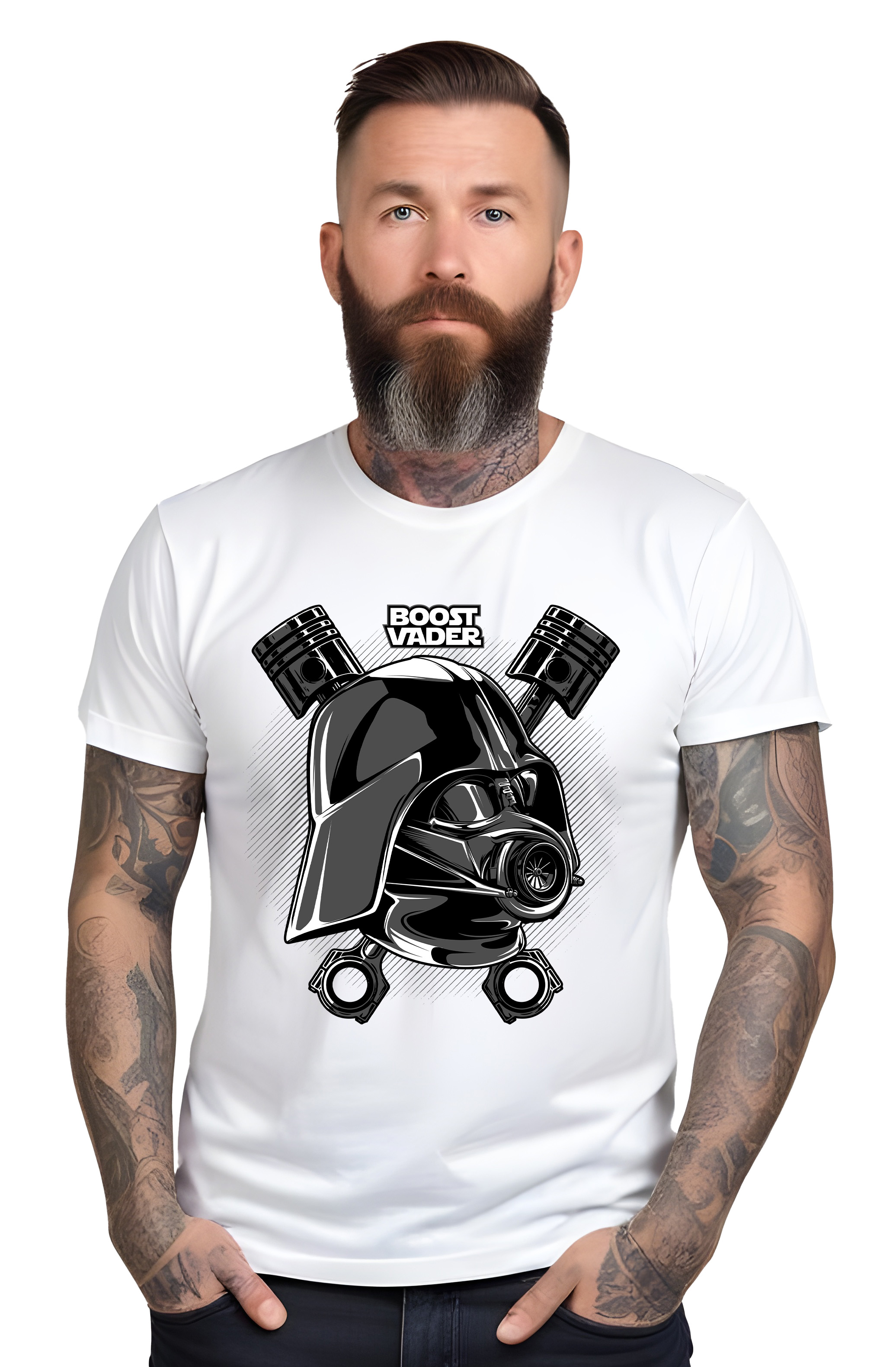 T-Shirt Boost Vader Pop Culture White ανδρικά Basic T-Shirts Simple Wear Μπλουζάκια κοντομάνικα