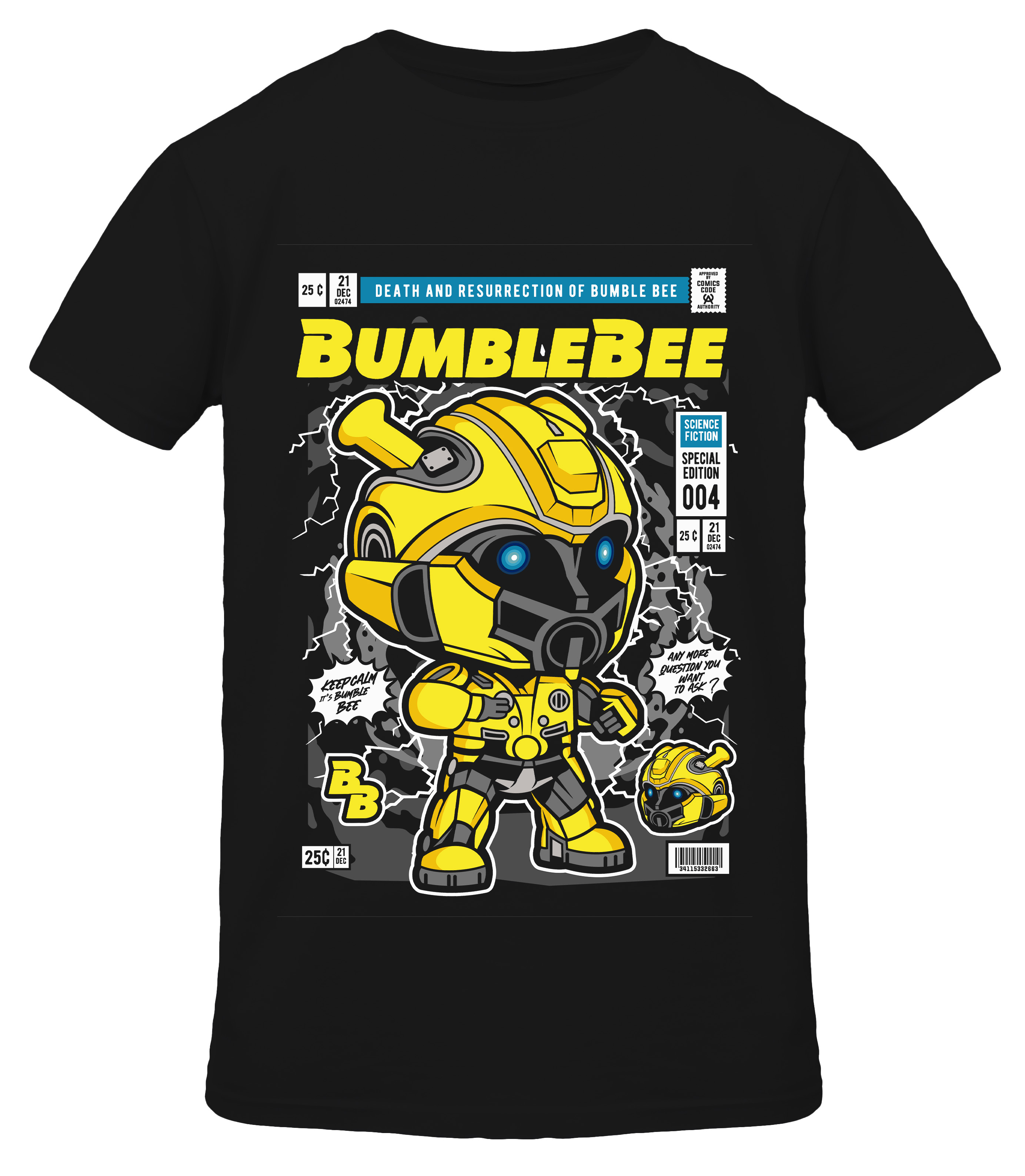 T-Shirt Bumble Bee Pop Culture Black