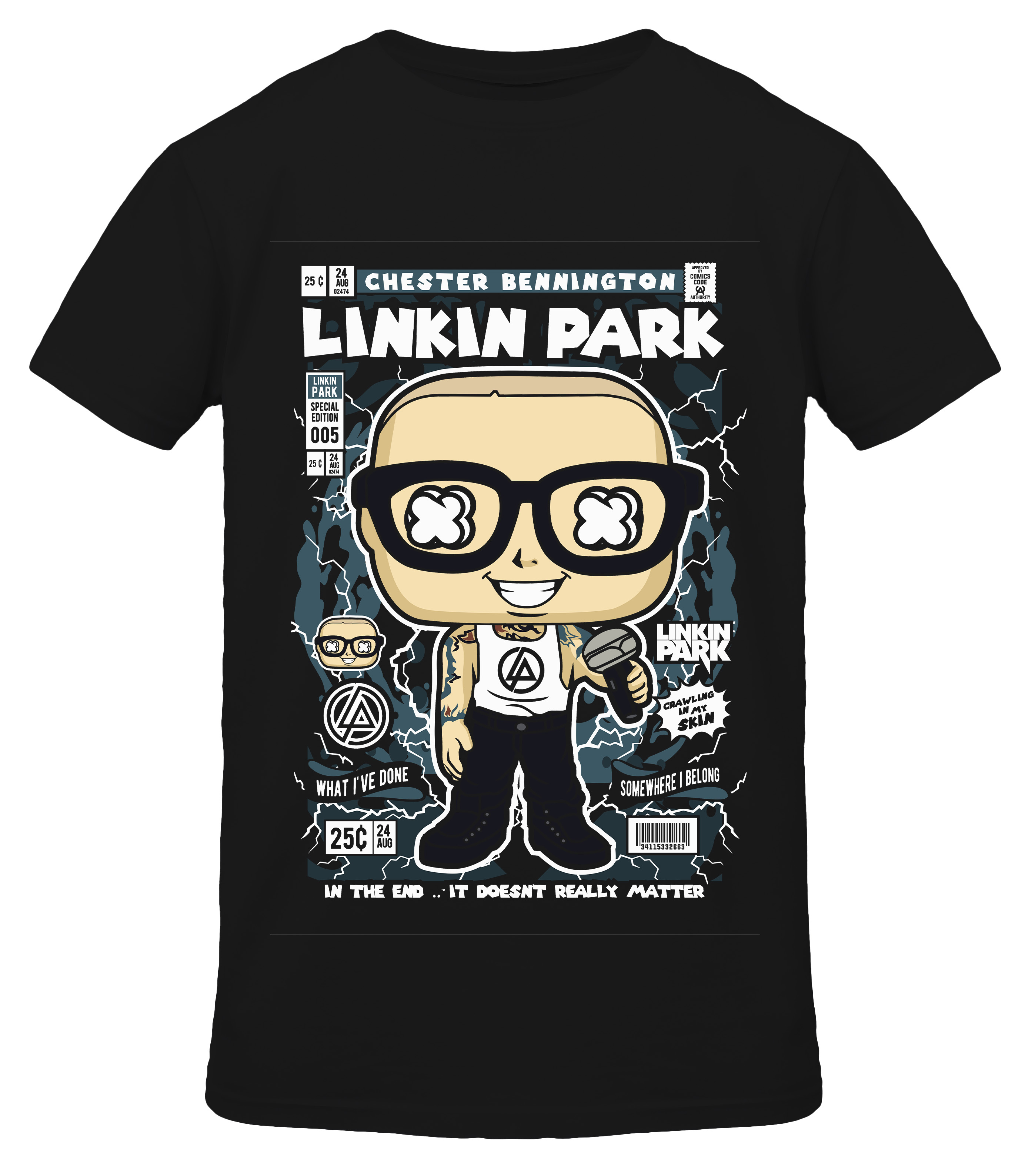 T-Shirt Chester Bennington Pop Culture Black