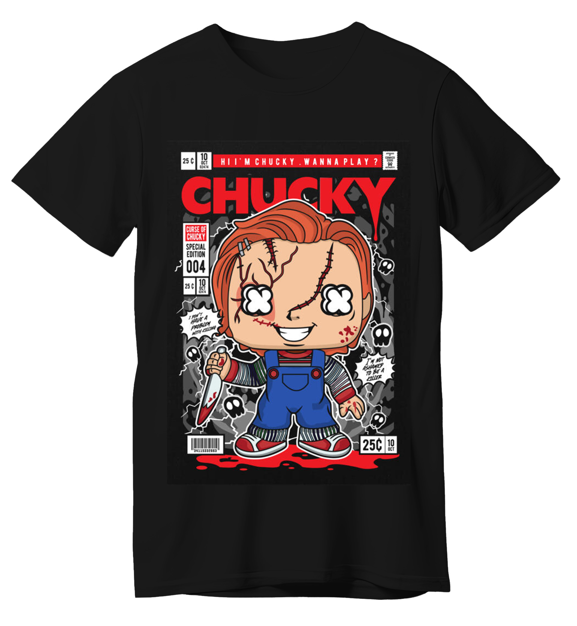 T-Shirt Chucky Pop Culture Black