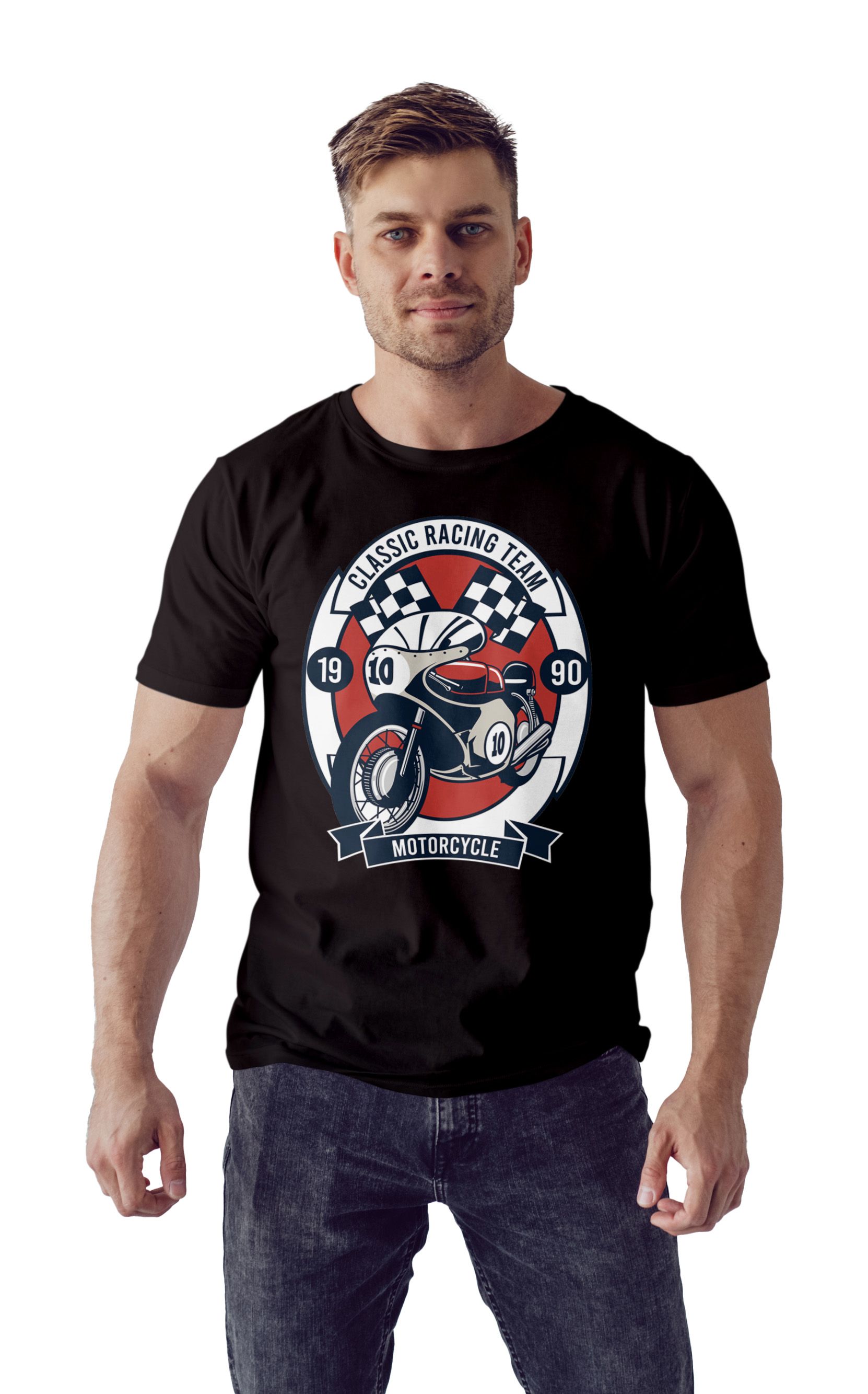 T-Shirt Classic Racing Team Pop Culture Black ανδρικά Basic T-Shirts Simple Wear Μπλουζάκια κοντομάνικα