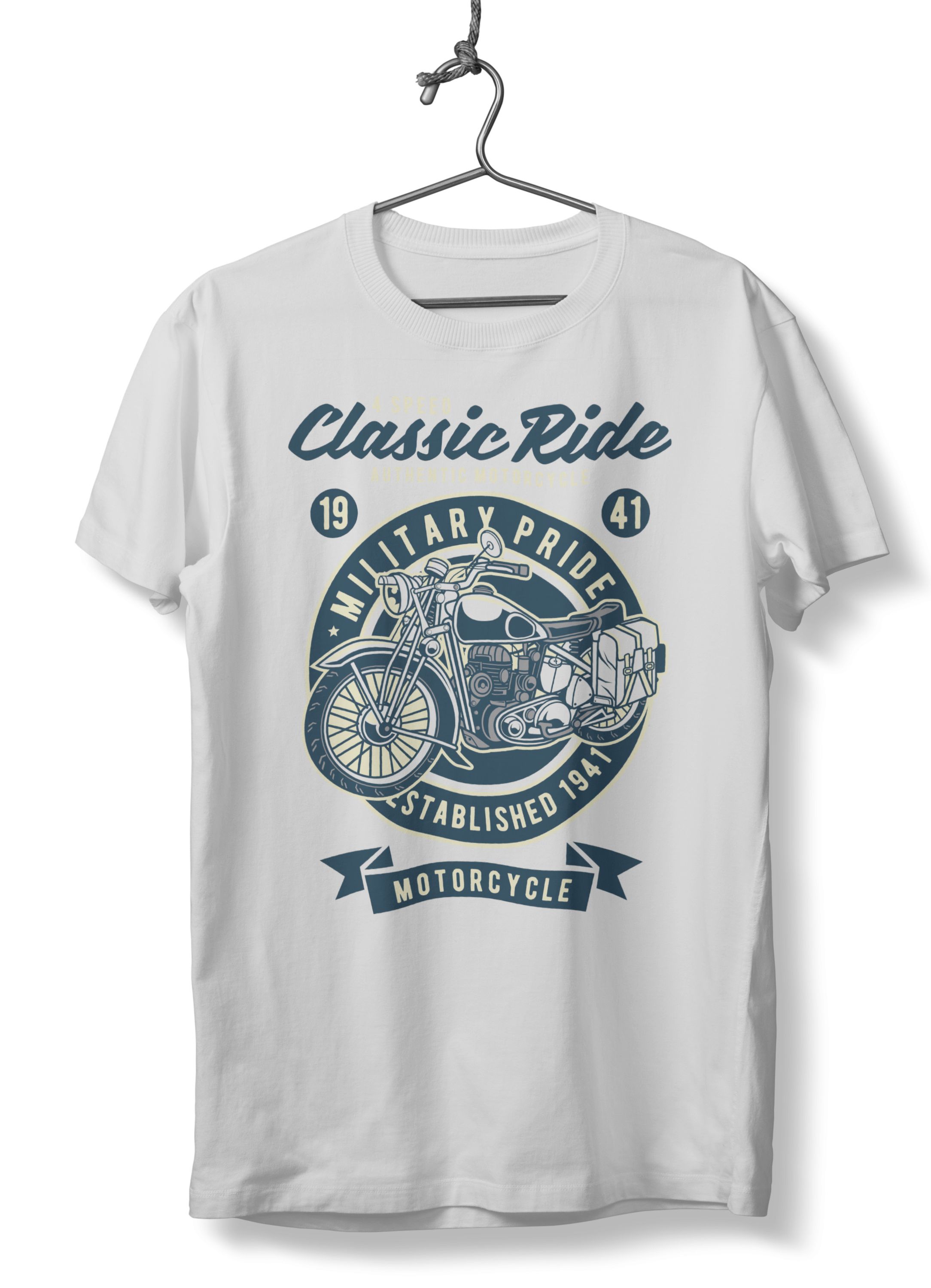 T-Shirt Classic Ride Military Pride Pop Culture White
