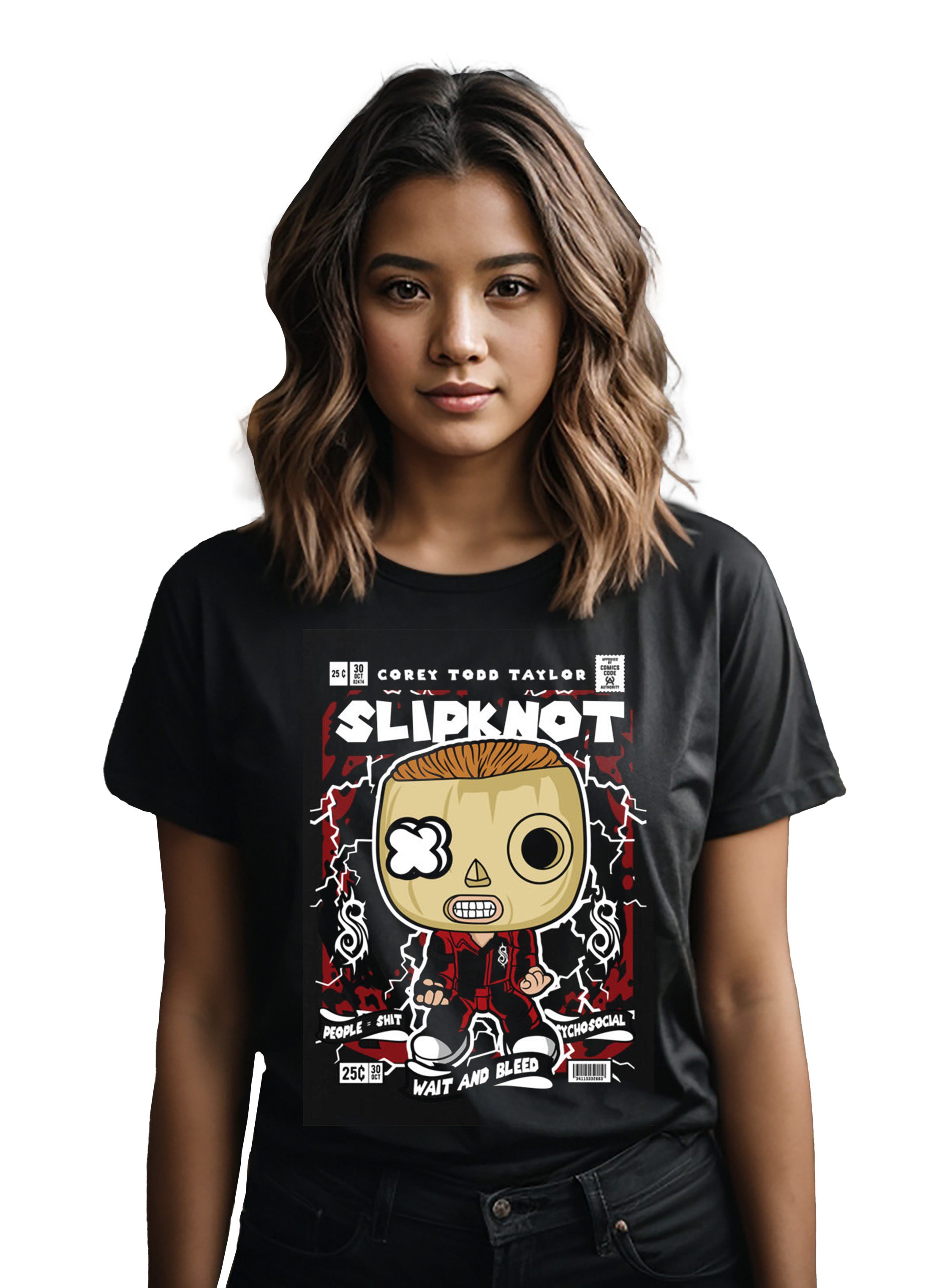 T-Shirt Corey Taylor Slipknot Pop Culture Black ανδρικά Basic T-Shirts Simple Wear Μπλουζάκια κοντομάνικα