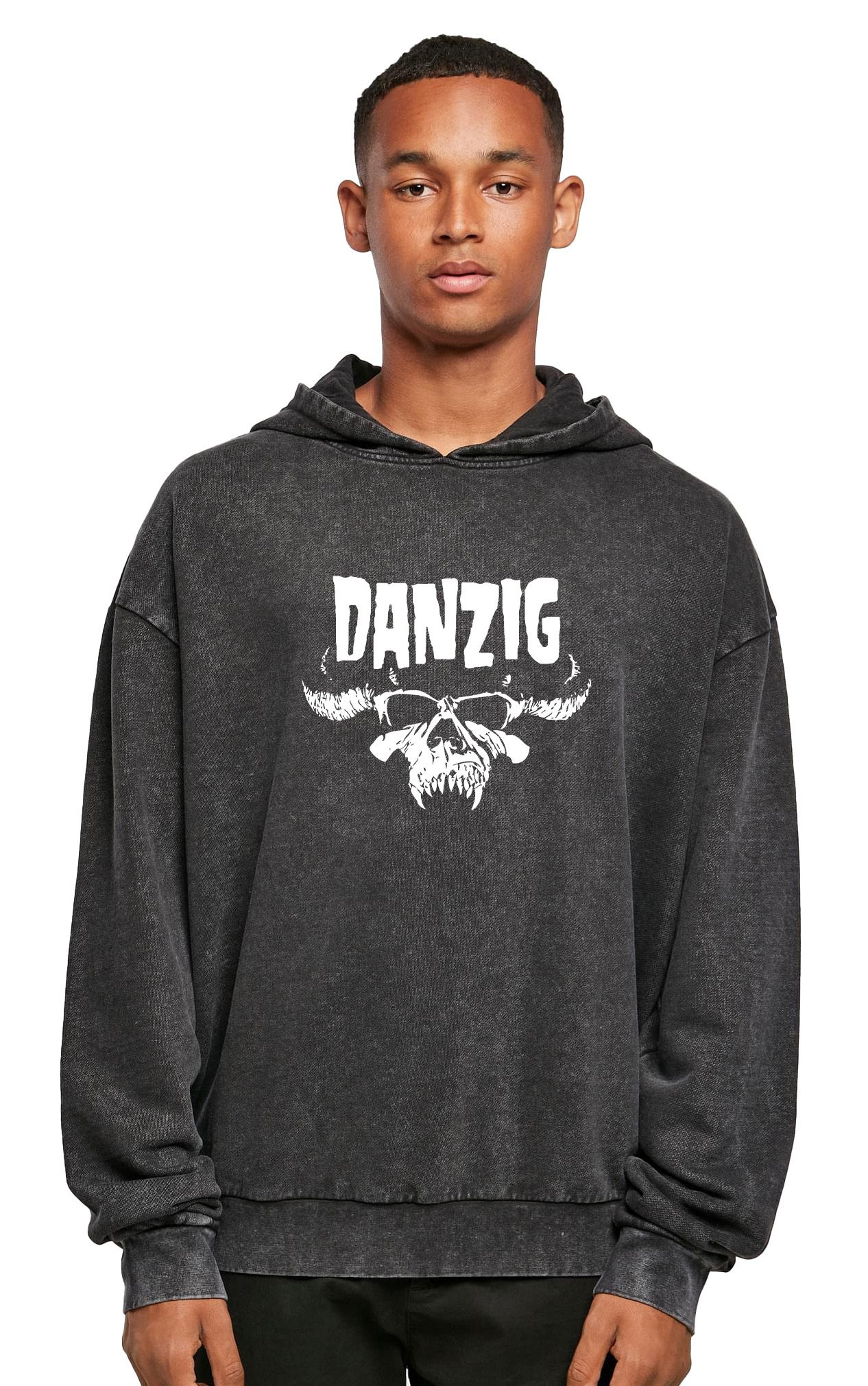 Oversized Premium Hoodie Danzig Skull Rock Avenue Black ανδρικά Φούτερ Simple Wear