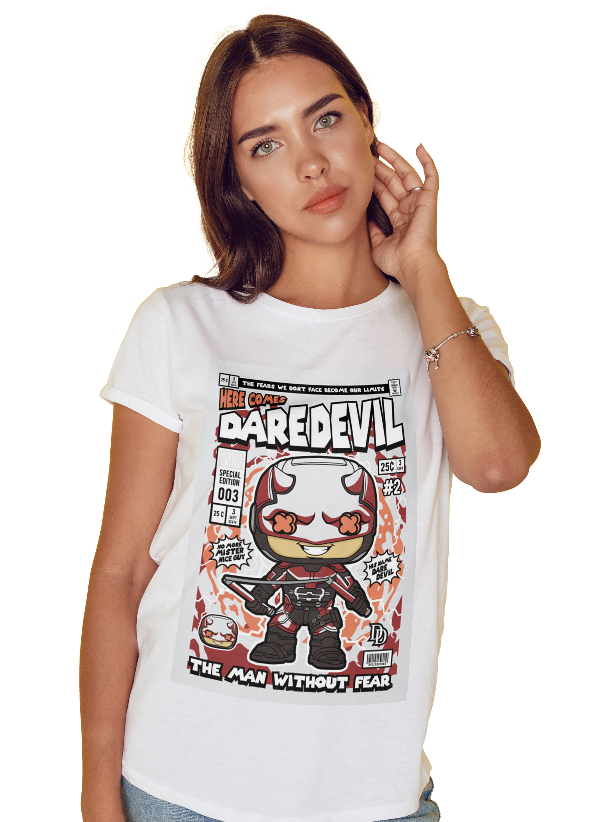 T-Shirt Daredevil Pop Culture White ανδρικά Basic T-Shirts Simple Wear Μπλουζάκια κοντομάνικα