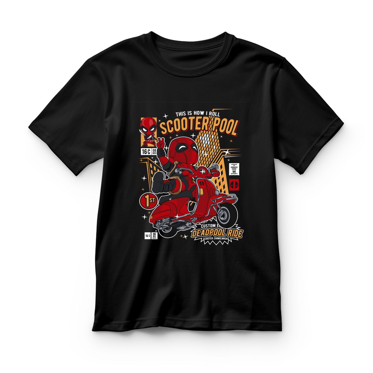 Παιδικό T-shirt Deadpool Scooter Pop Culture Black