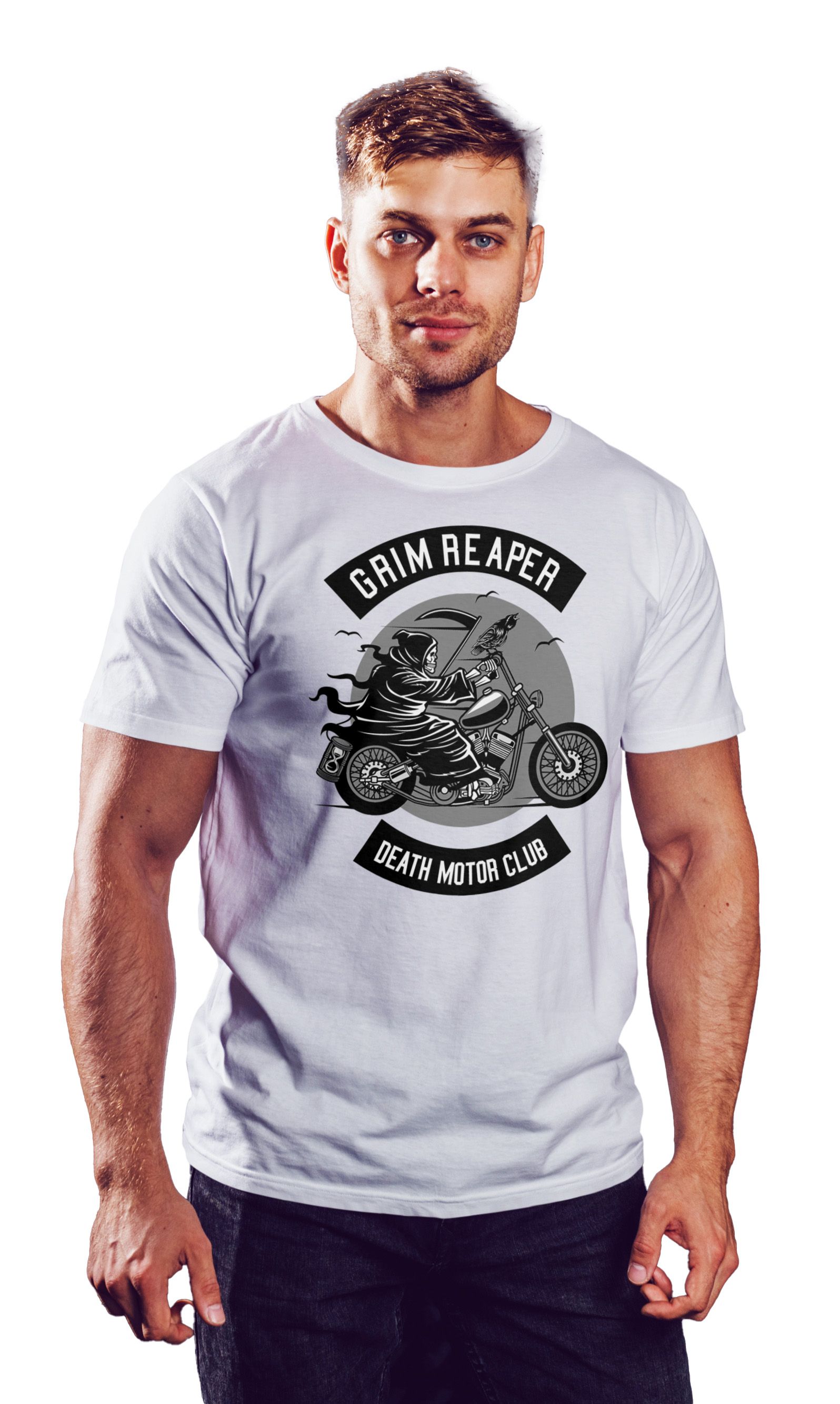 T-Shirt Death Motorcycle Club Pop Culture White ανδρικά Basic T-Shirts Simple Wear Μπλουζάκια κοντομάνικα