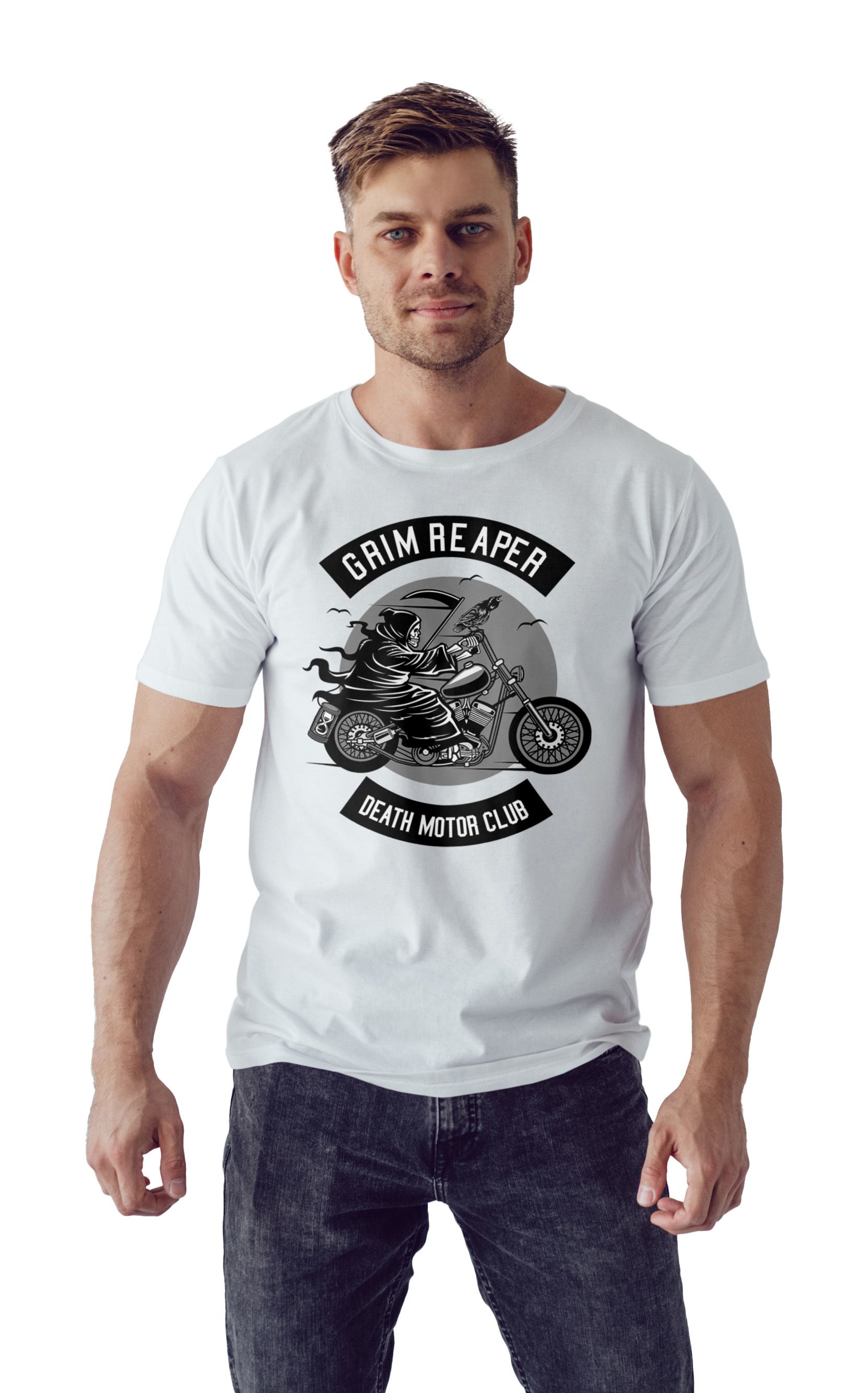 T-Shirt Death Motorcycle Club Pop Culture White ανδρικά Basic T-Shirts Simple Wear Μπλουζάκια κοντομάνικα