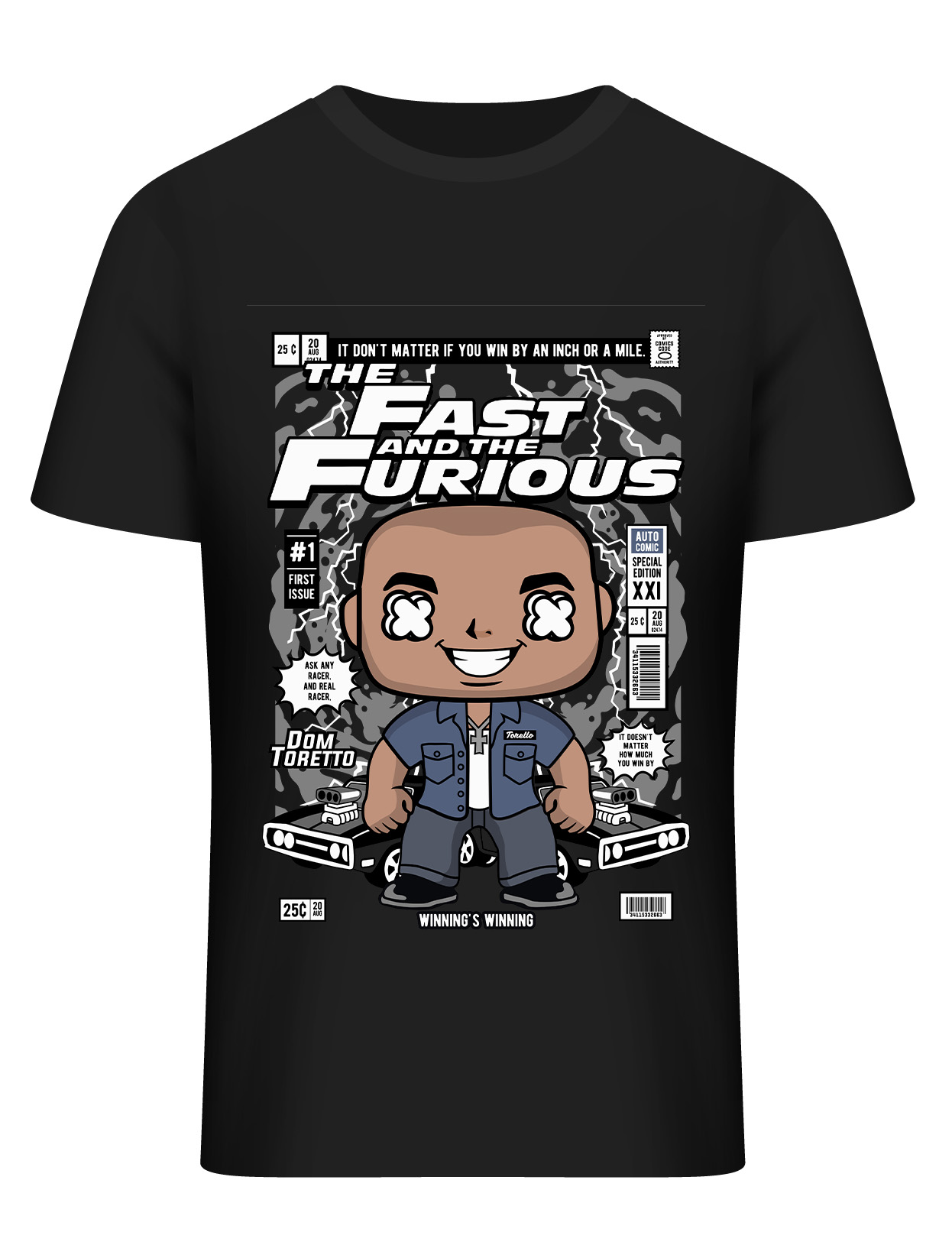 T-Shirt Dom Toretto Fast and Furious Pop Culture Black