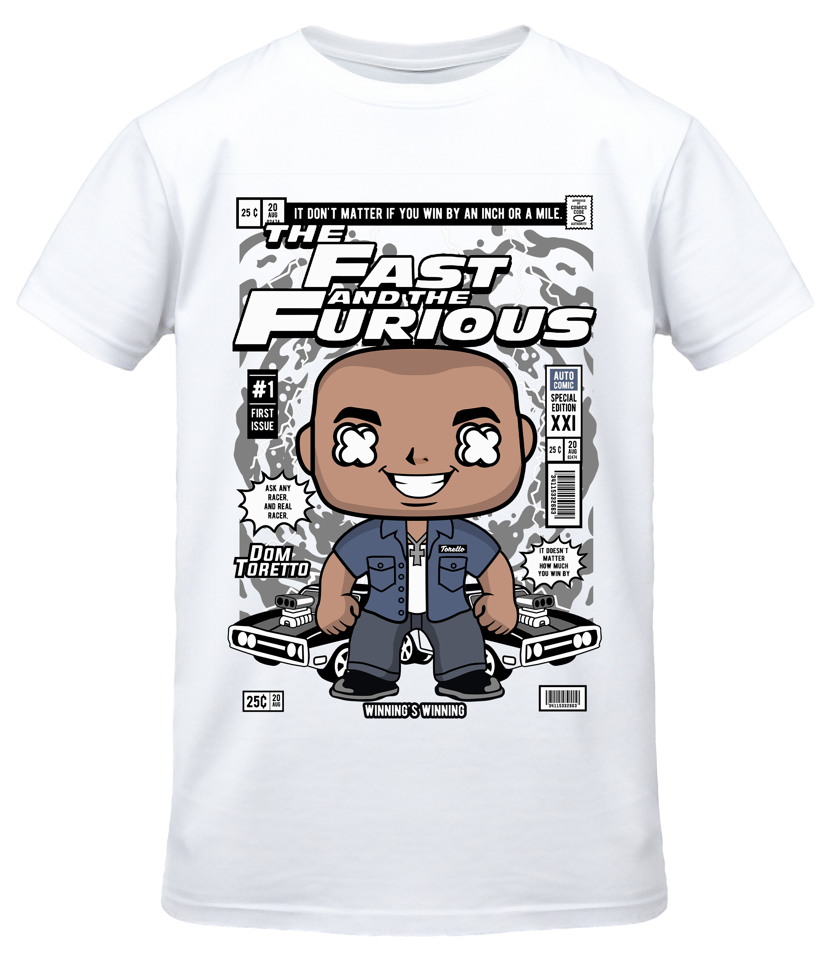 T-Shirt Dom Toretto Fast and Furious Pop Culture White