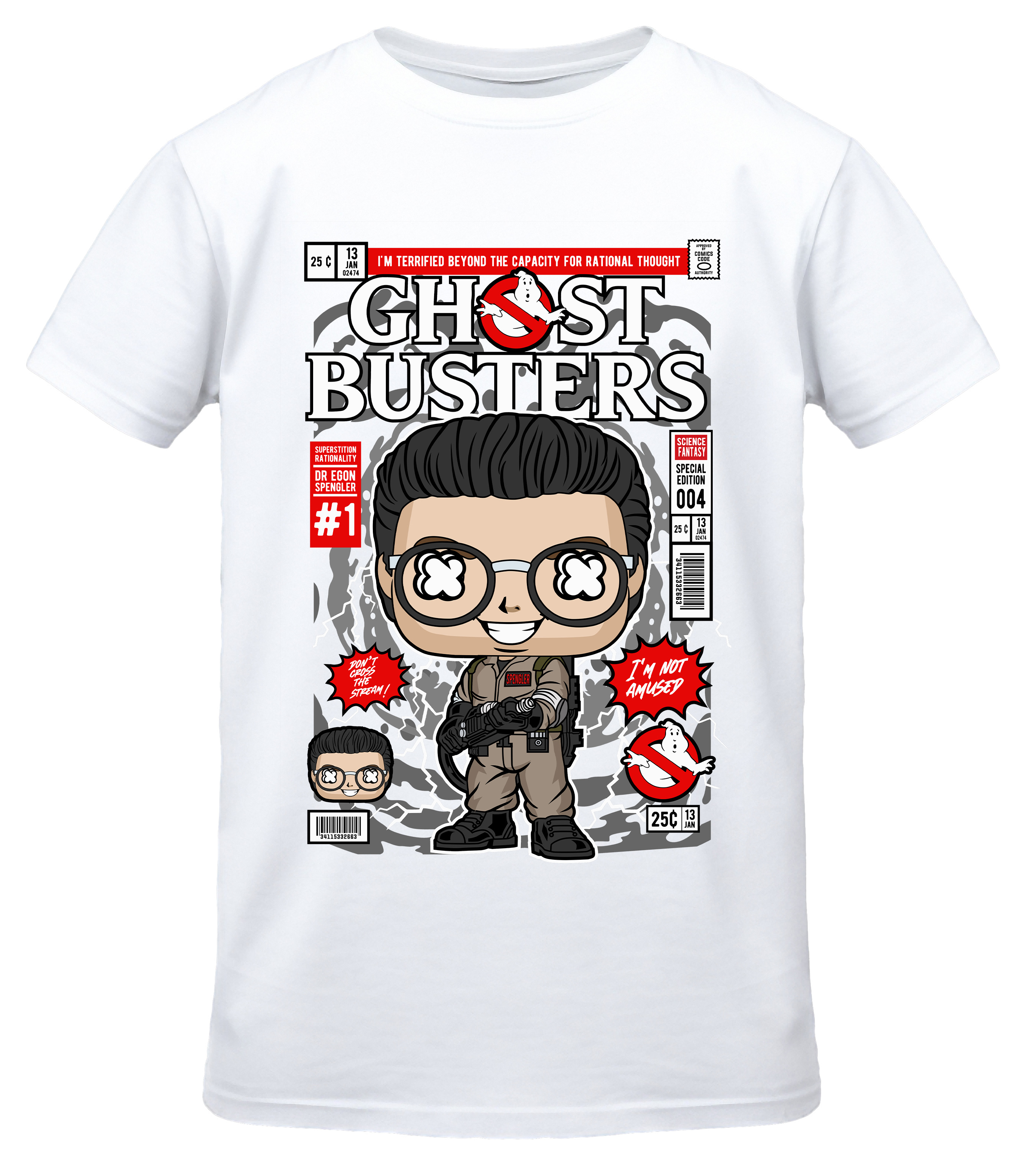 T-Shirt Dr Egon Spengler Ghostbusters Pop Culture White
