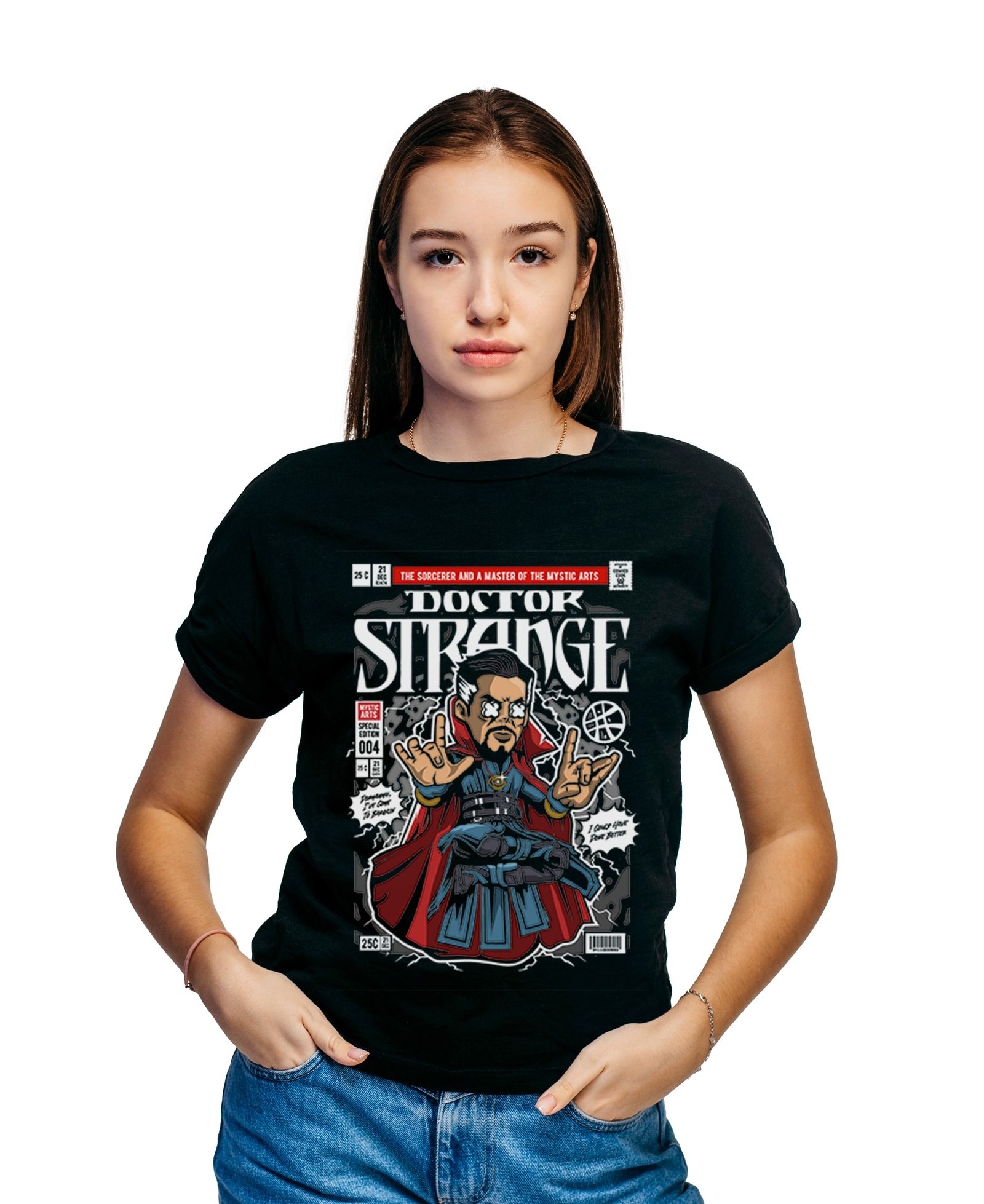 T-Shirt Dr Strange Pop Culture Black ανδρικά Basic T-Shirts Simple Wear Μπλουζάκια κοντομάνικα