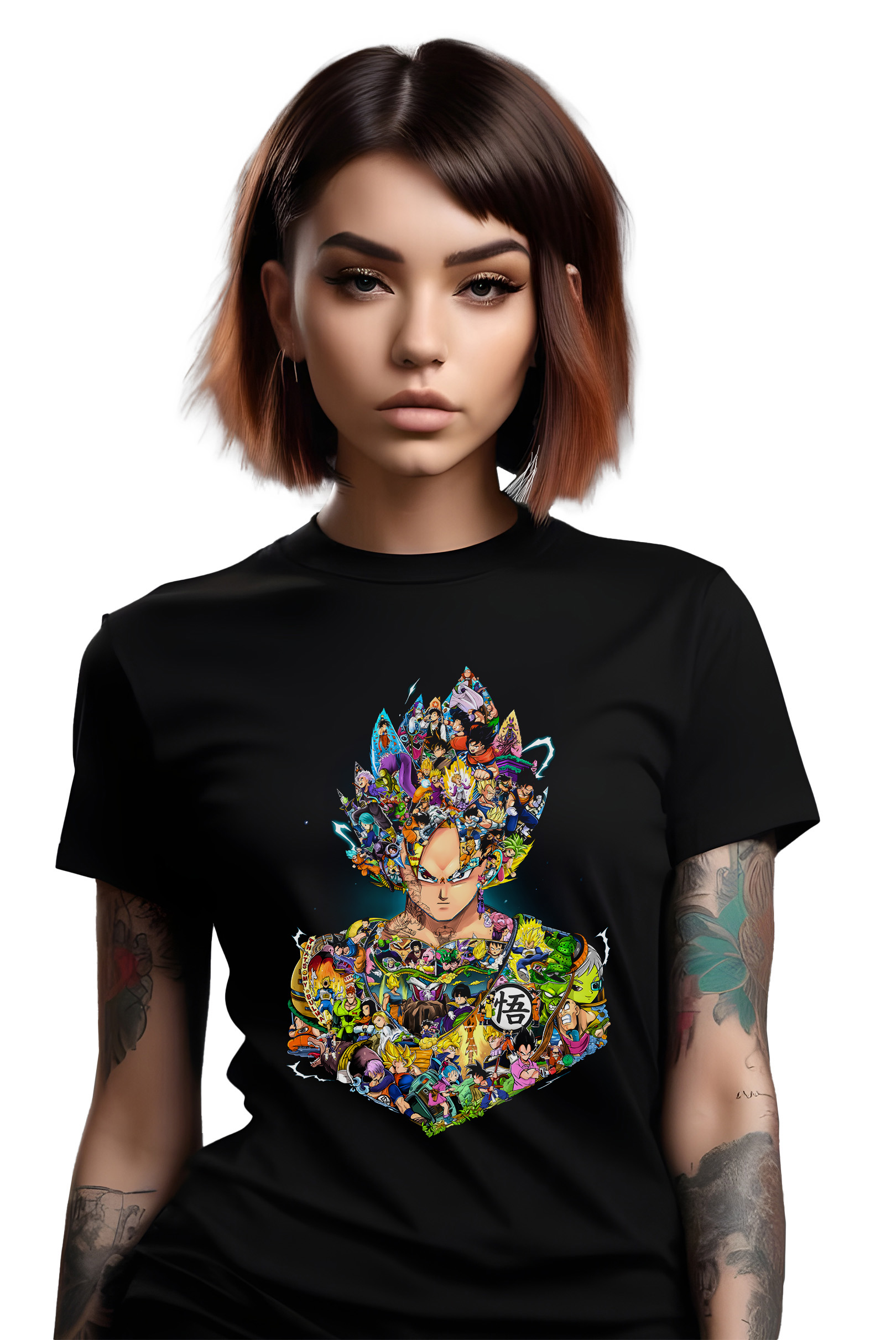 T-Shirt Dragon Ball Illustration Pop Culture Black ανδρικά Basic T-Shirts Simple Wear Μπλουζάκια κοντομάνικα