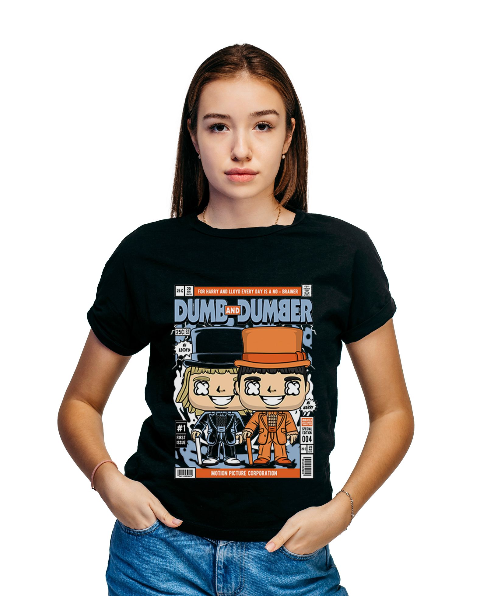 T-Shirt Dumb And Dumber Pop Culture Black ανδρικά Basic T-Shirts Simple Wear Μπλουζάκια κοντομάνικα