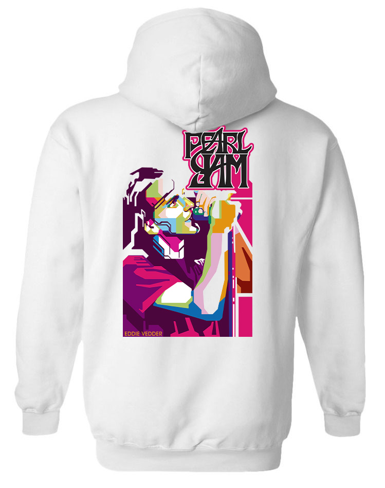 Hoodie Eddie Vedder Pearl Jam Rock Avenue White