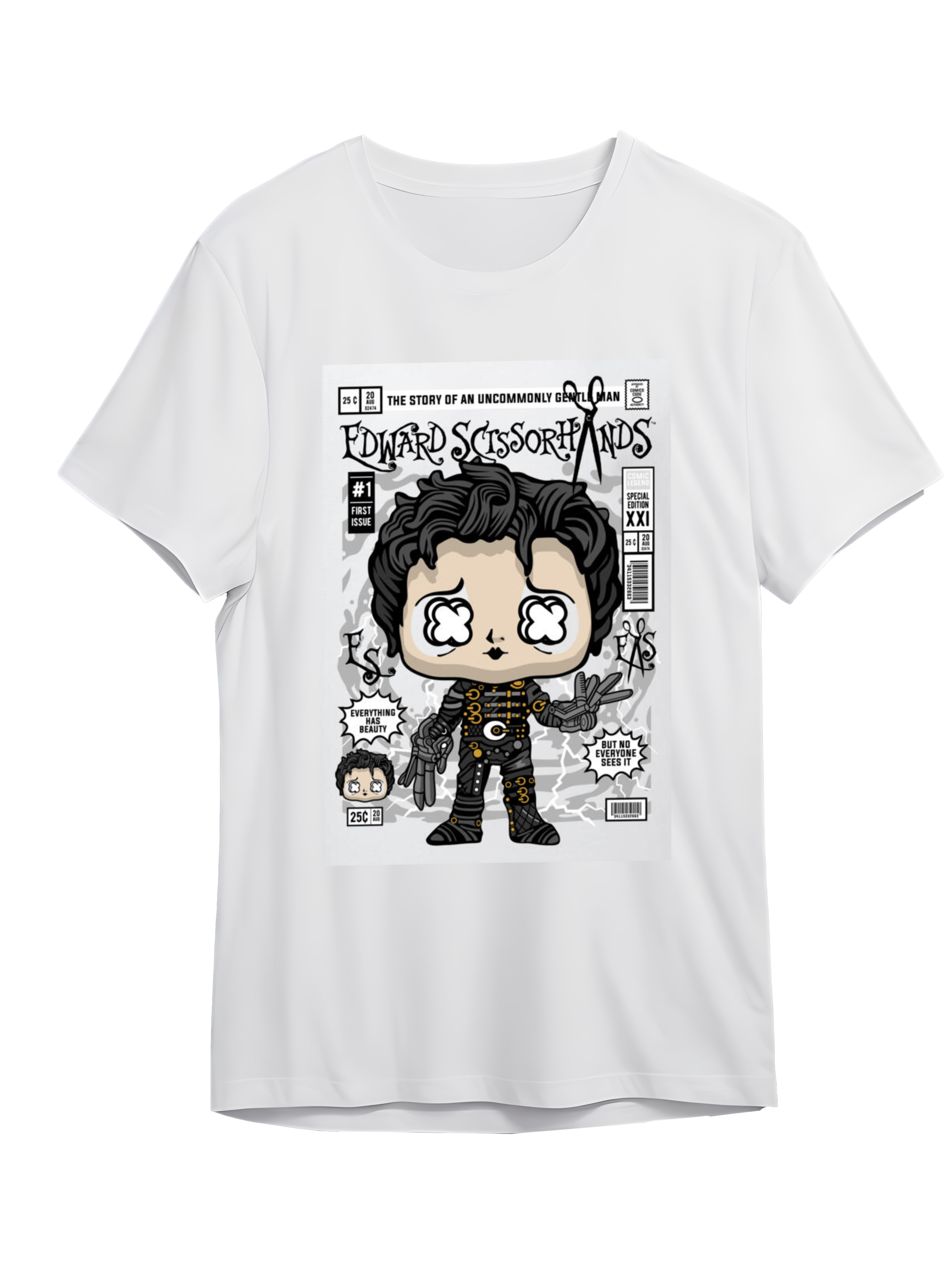 T-Shirt Edward Scissorhands Pop Culture White