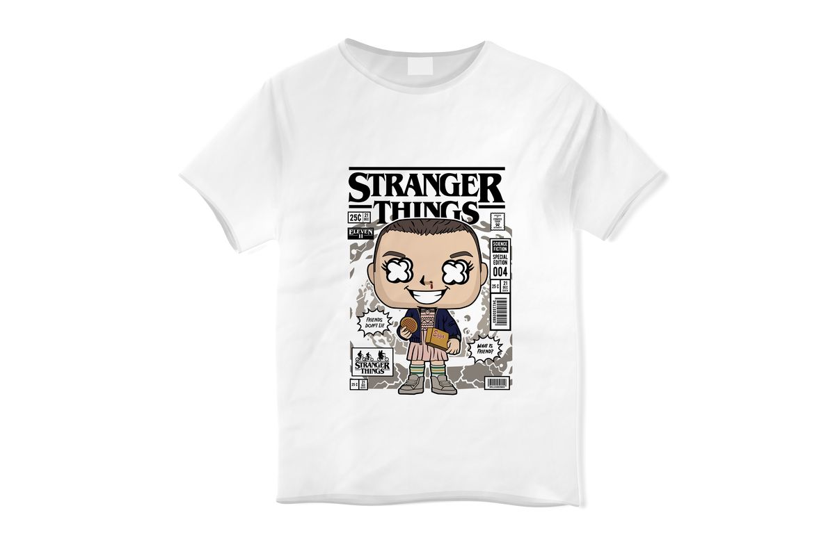 Παιδικό T-shirt Eleven With Eggos Stranger Things Pop Culture White