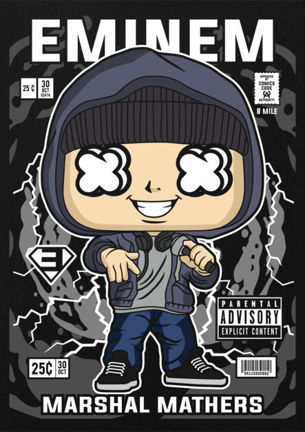T-Shirt Eminem 8 Mile Pop Culture Black ανδρικά Basic T-Shirts Simple Wear Μπλουζάκια κοντομάνικα