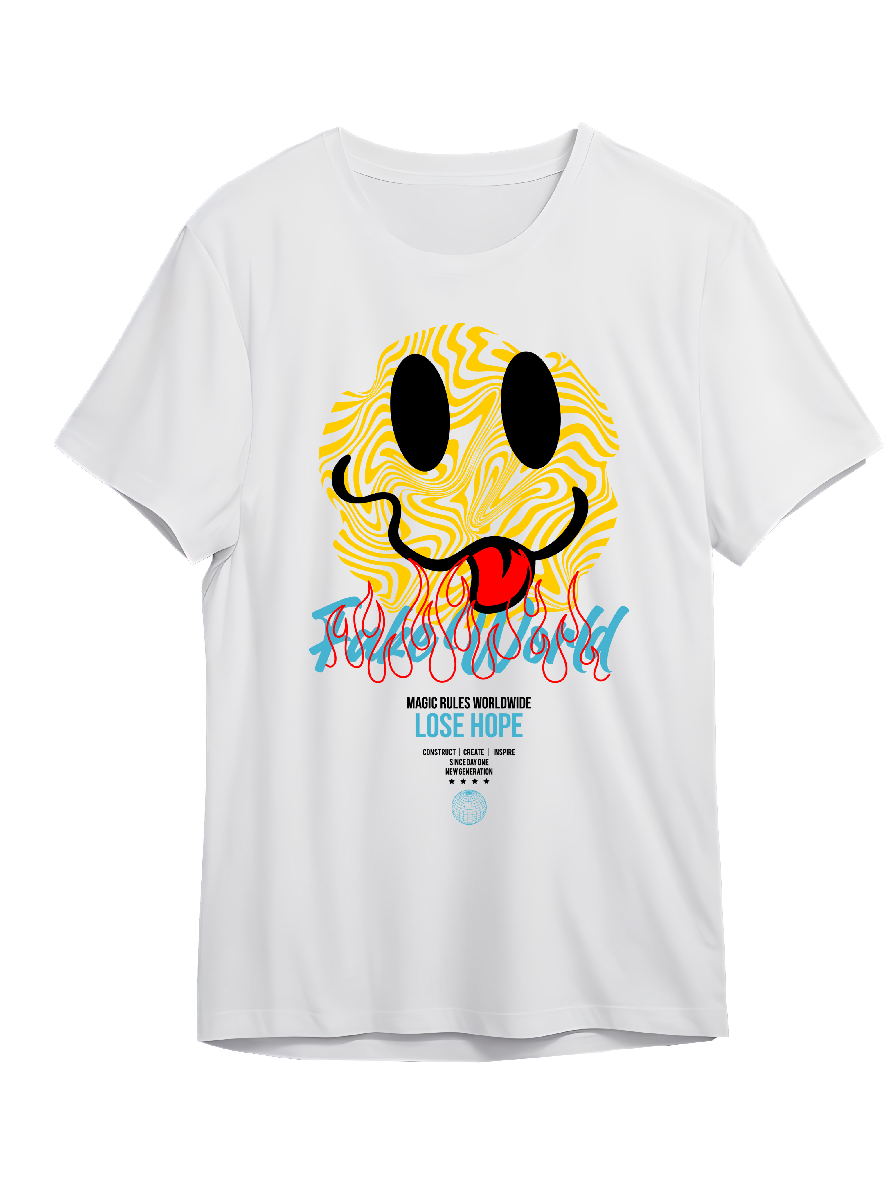 T-Shirt Fake World Pop Culture White
