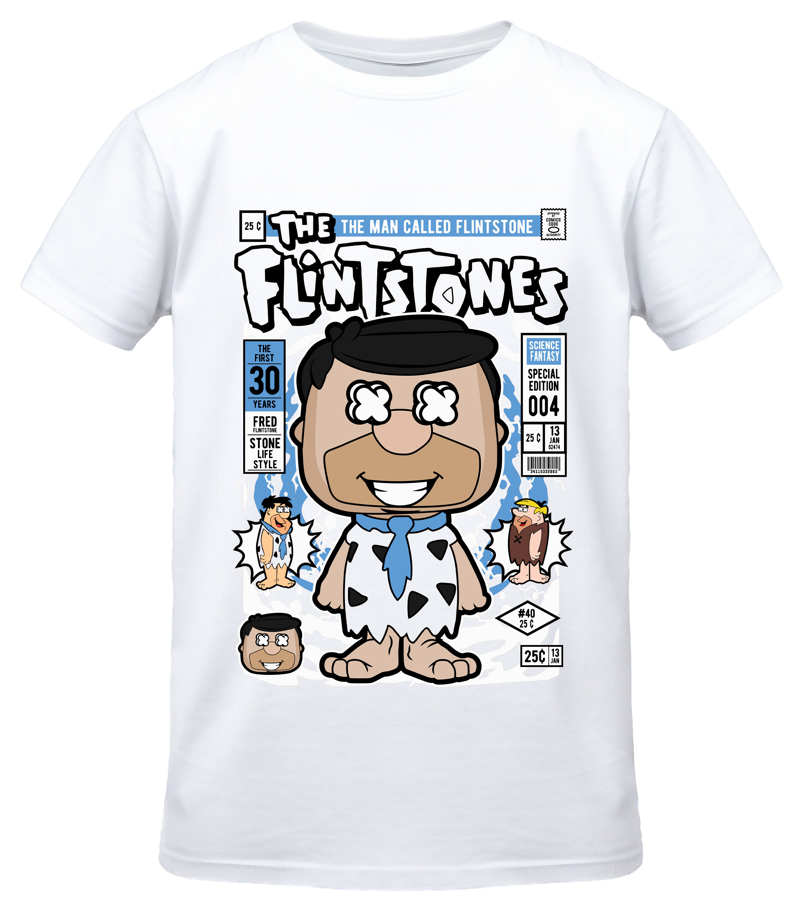 T-Shirt Fred Flinstones Pop Culture White