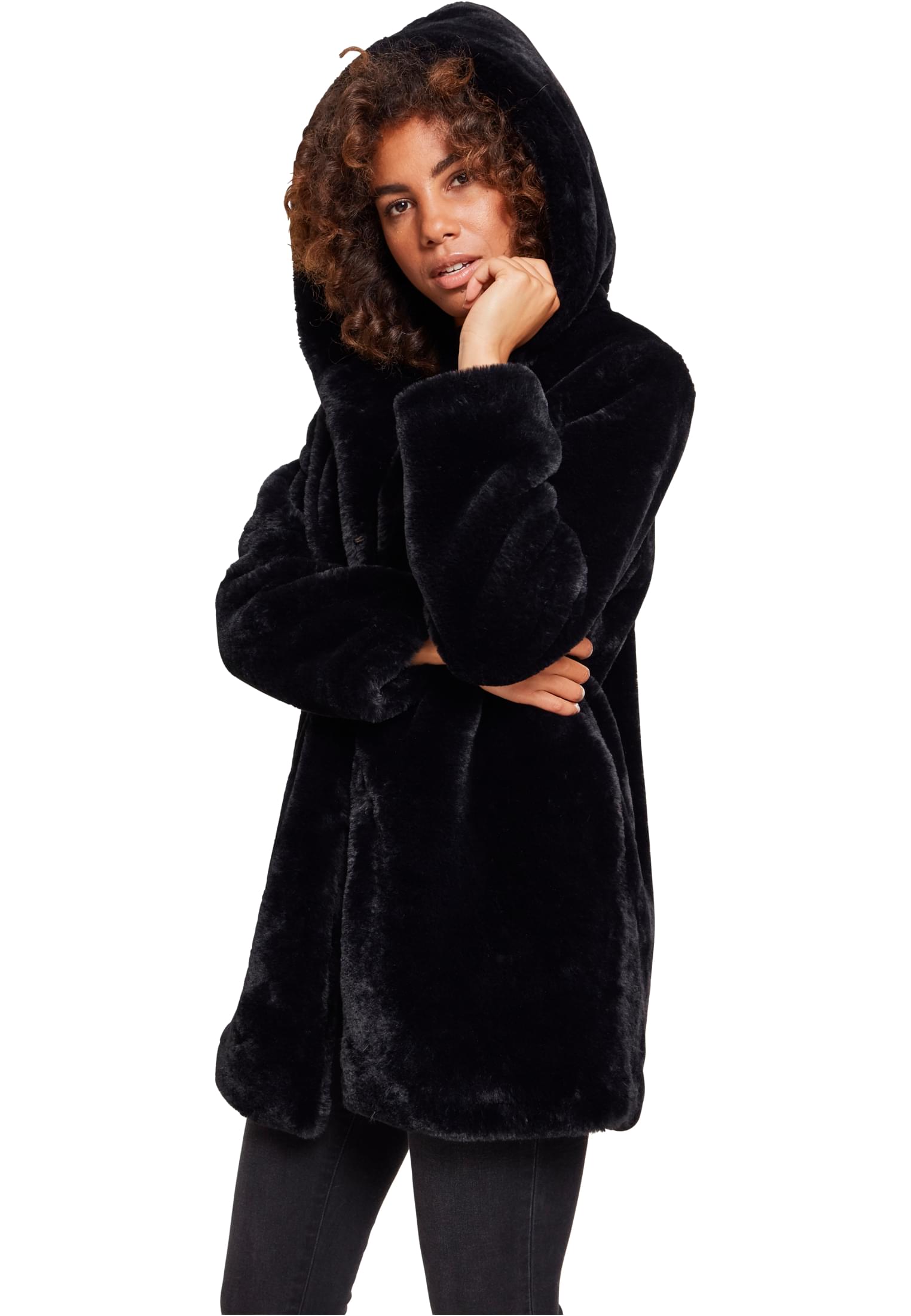 Παλτό με Κουκούλα Teddy TB2375 Urban Classics Black