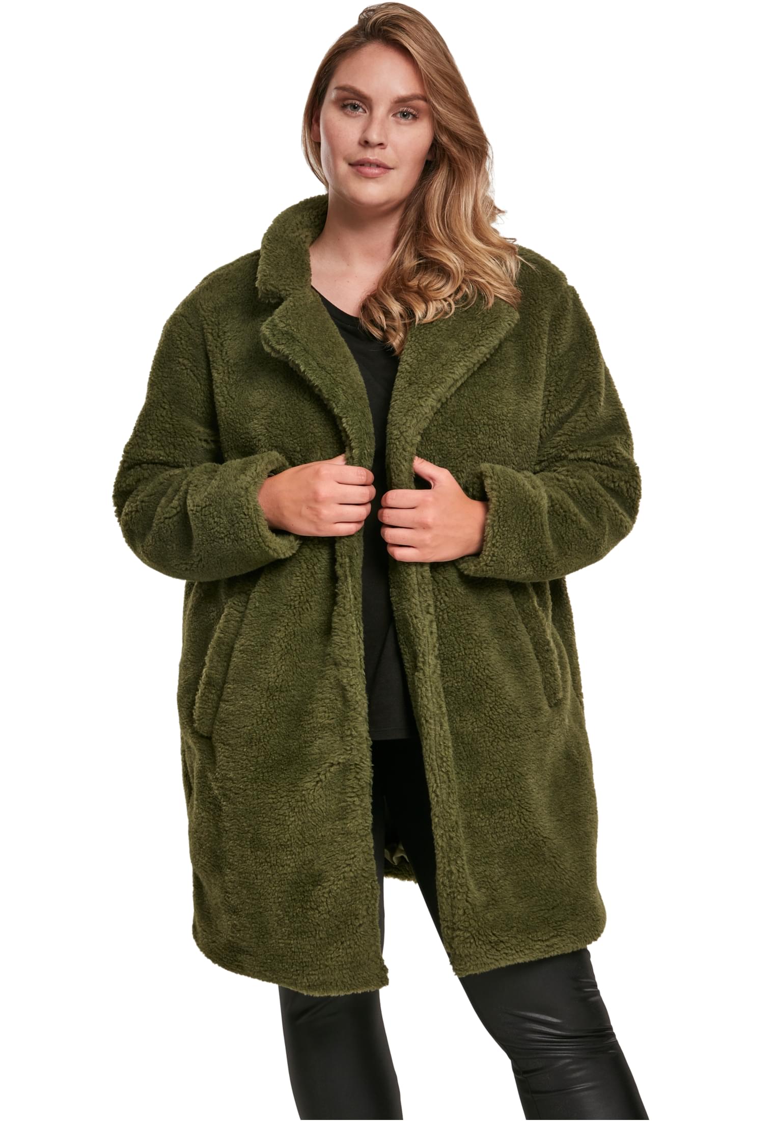 Μπουφάν Sherpa Oversized TB3058 Urban Classics Olive