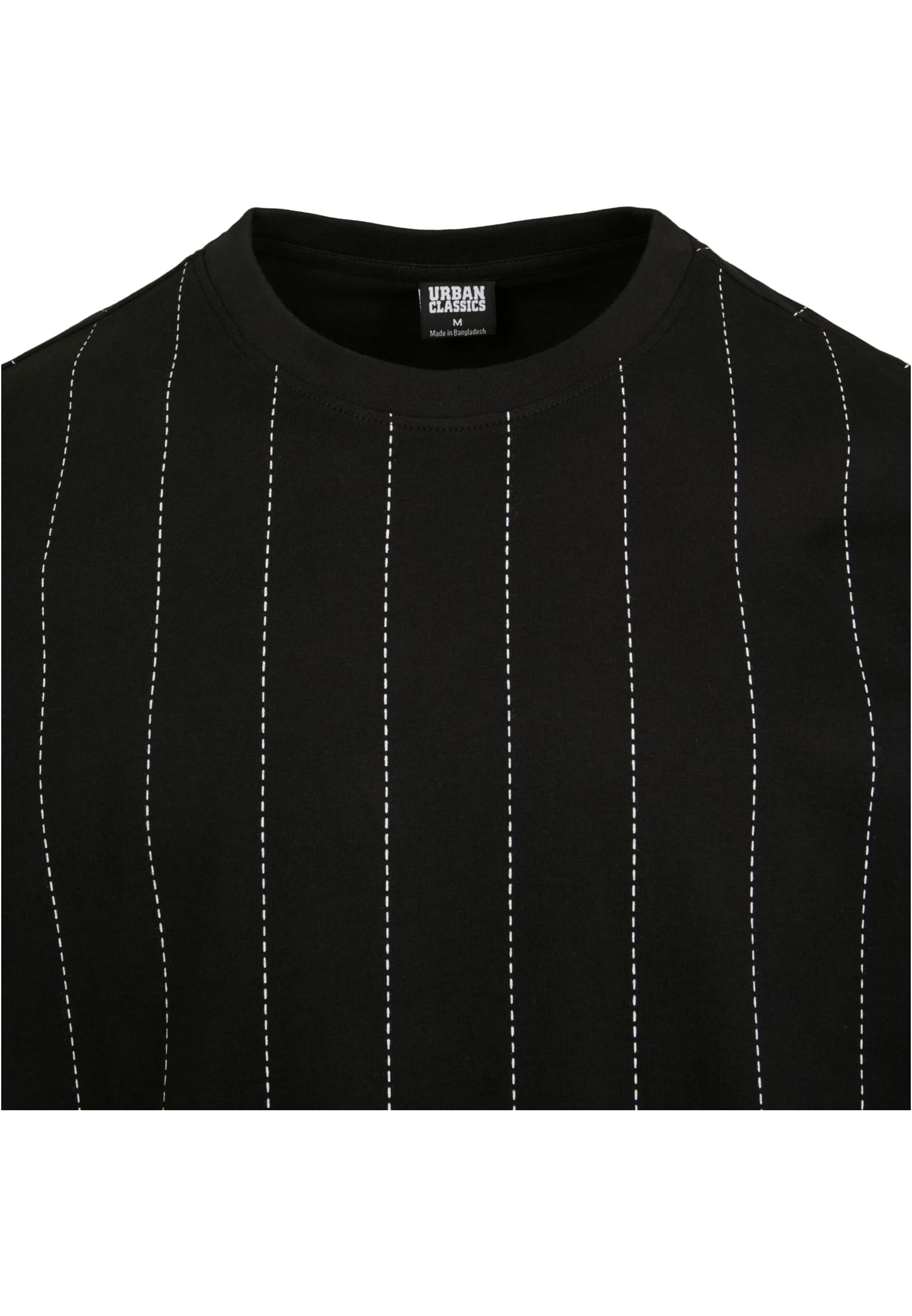 T-Shirt Oversized Pinstripe Tb3522 Urban Classics Black Μαύρο ανδρικά Basic T-Shirts Simple Wear Μπλουζάκια κοντομάνικα