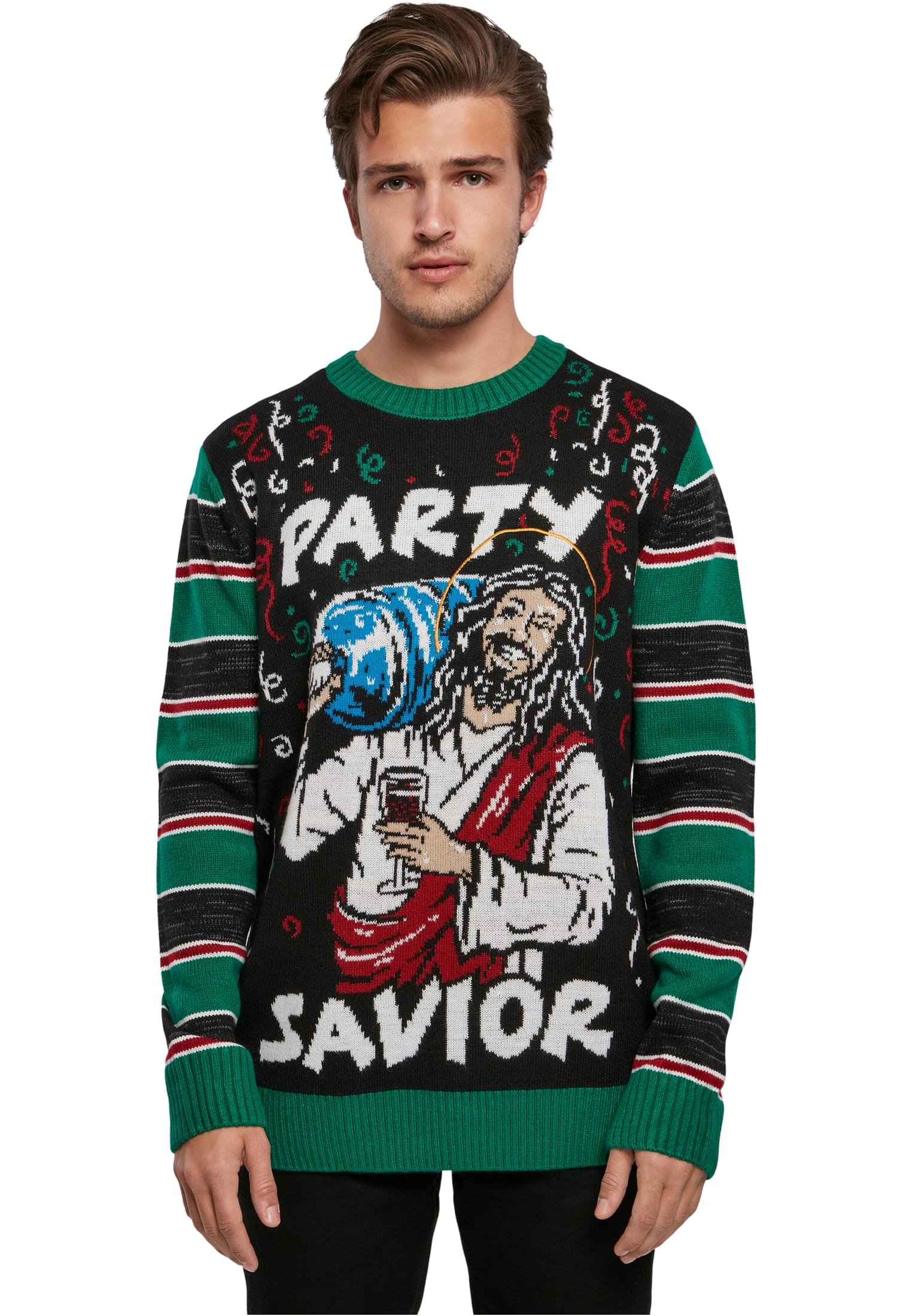 Φούτερ Savior Christmas Sweater Urban Classics TB3837 Black/X-mas Green