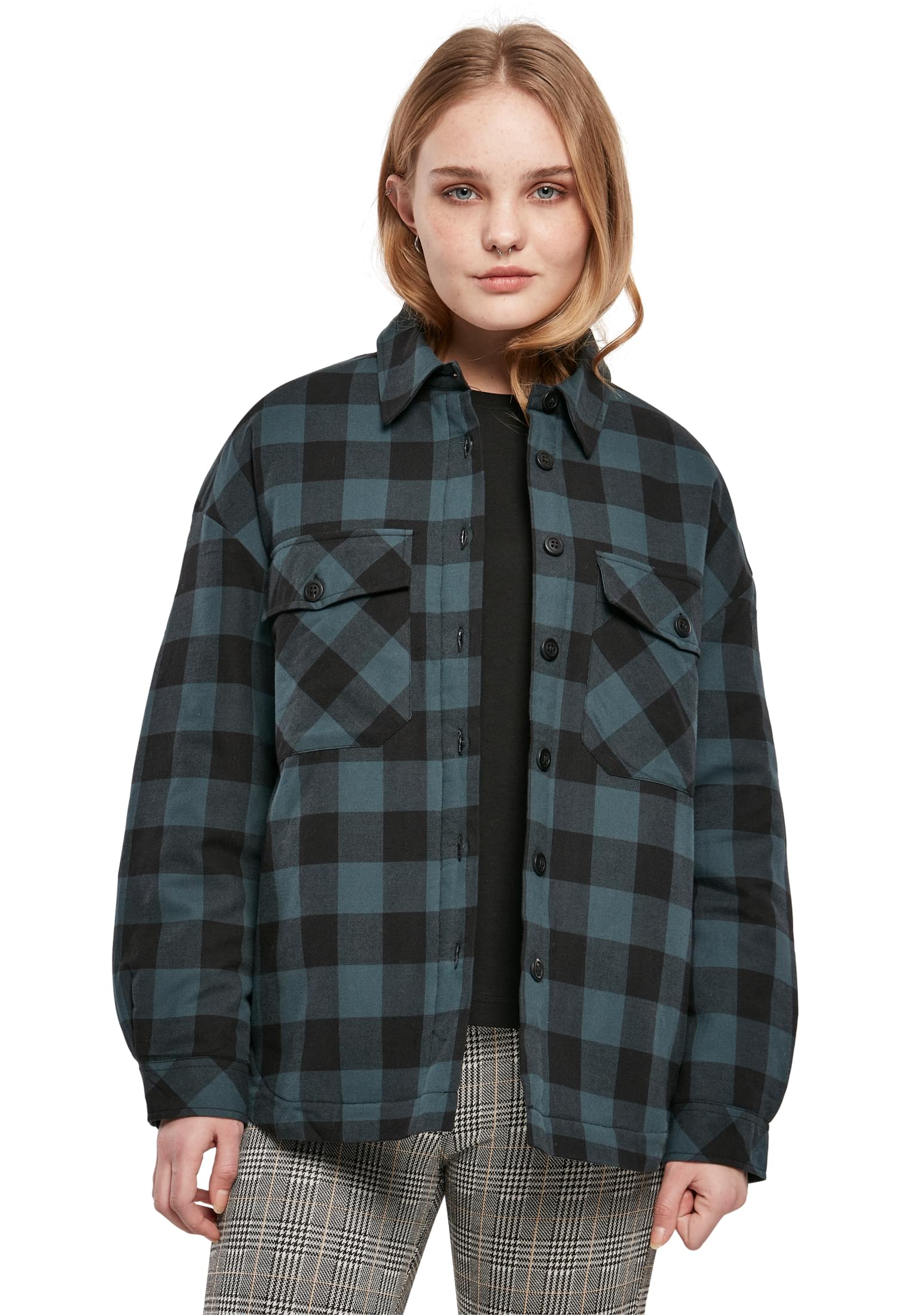 Ladies Flanell Padded Overshirt UC Ladies TB4007 Jasper/black