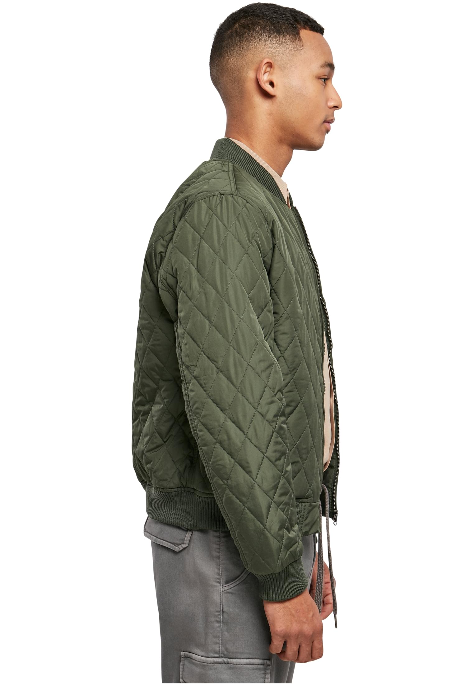 Ανδρικό Μπουφάν Tb862 Urban Classics Diamond Quilt Nylon Olive ανδρικά Simple Wear