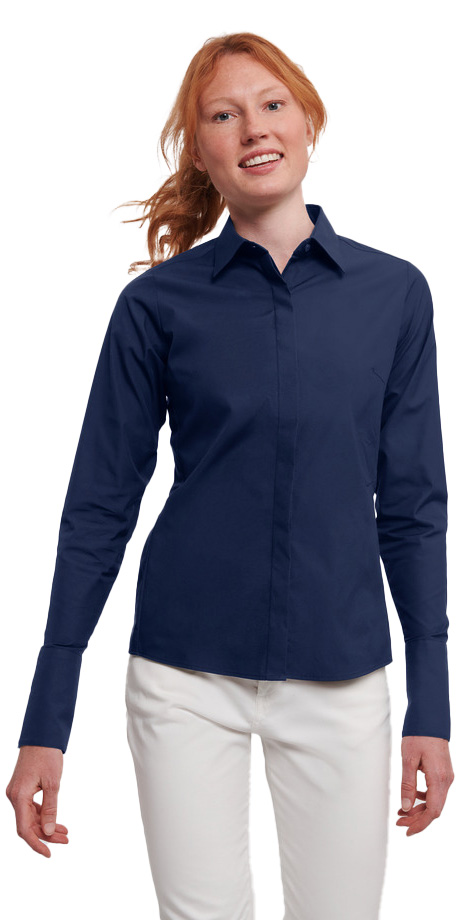 Γυναικείο Πουκάμισο Μακρυμάνικο Stretch R-960F-0 Russell Bright Navy