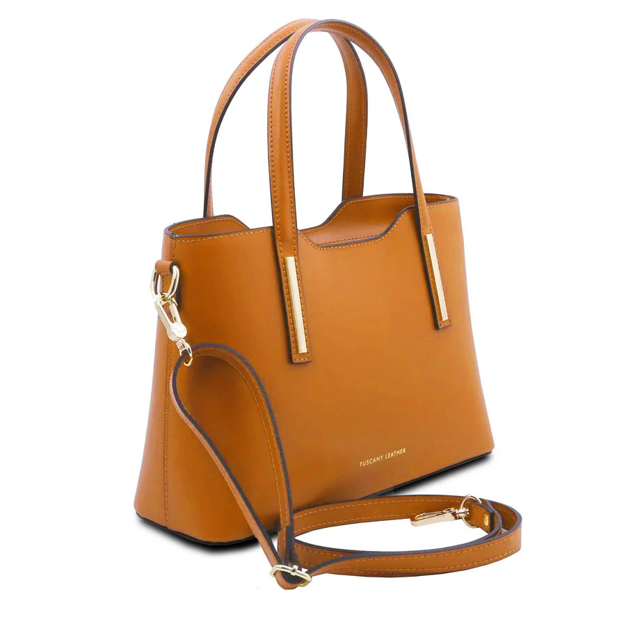 Γυναικεία Τσάντα Δερμάτινη TL141521 Tuscany Leather Olimpia S Κονιάκ Καφέ