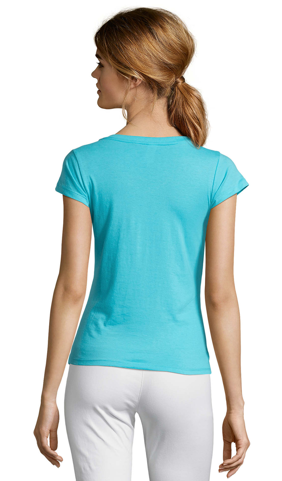 Γυναικείο T-shirt με Λαιμόκοψη V 11388 SOL'S Moon Atoll Blue
