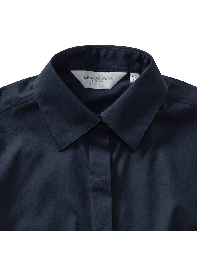Γυναικείο Πουκάμισο Μακρυμάνικο Stretch R-960F-0 Russell Bright Navy γυναικεία Πουκάμισα Simple Wear