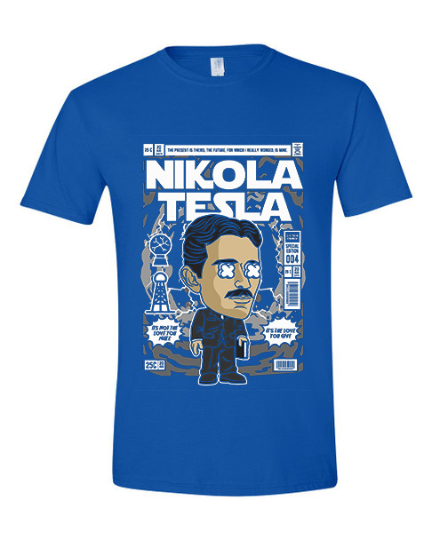 T-Shirt Nikola Tesla Pop Culture Royal