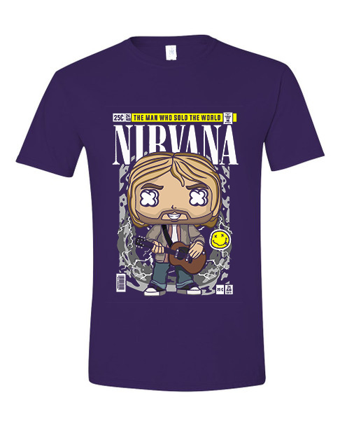 T-Shirt Nirvana Kurt Cobain Pop Culture Purple