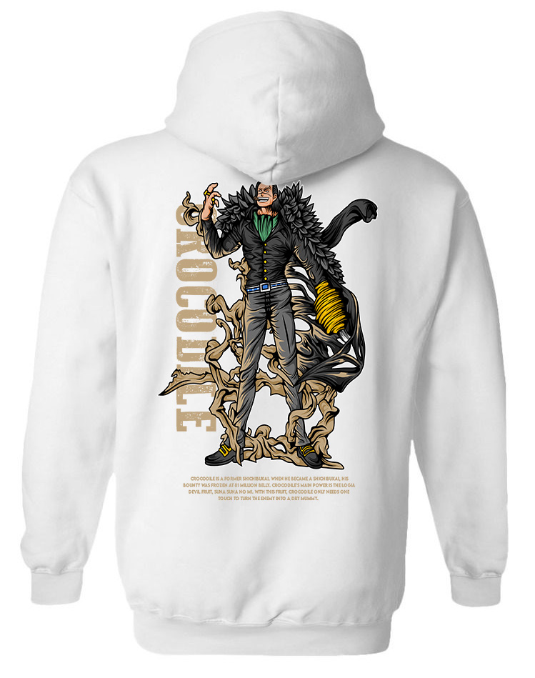 Hoodie One Piece Crocodile Pop Culture White