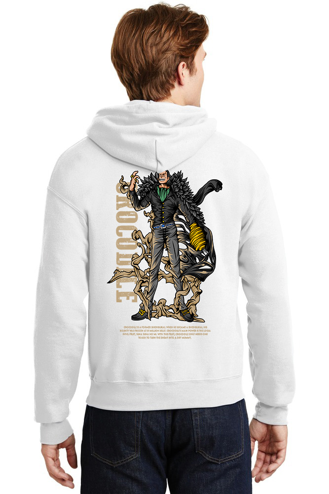 Hoodie One Piece Crocodile Pop Culture White ανδρικά Φούτερ Simple Wear