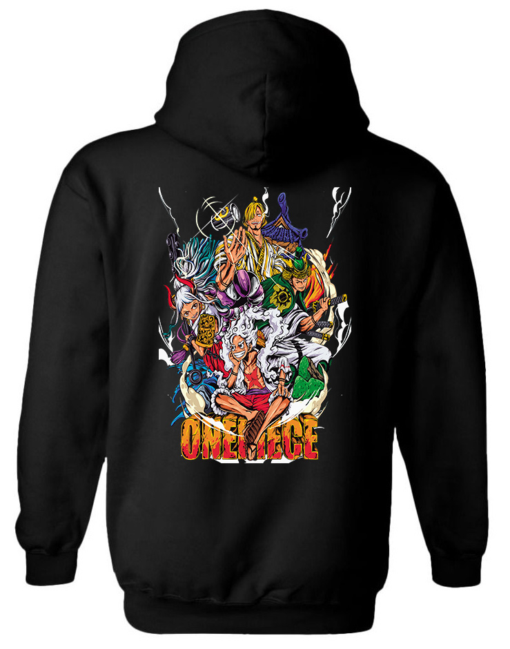 Hoodie One Piece Lets Go Pop Culture Black