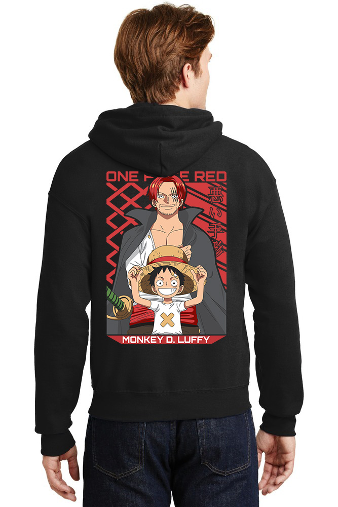 Hoodie One Piece Luffy Pop Culture Black ανδρικά Φούτερ Simple Wear