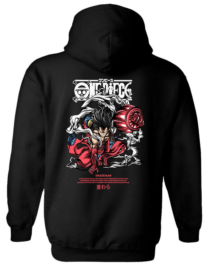 Hoodie One Piece Luffy Snakeman Pop Culture Black