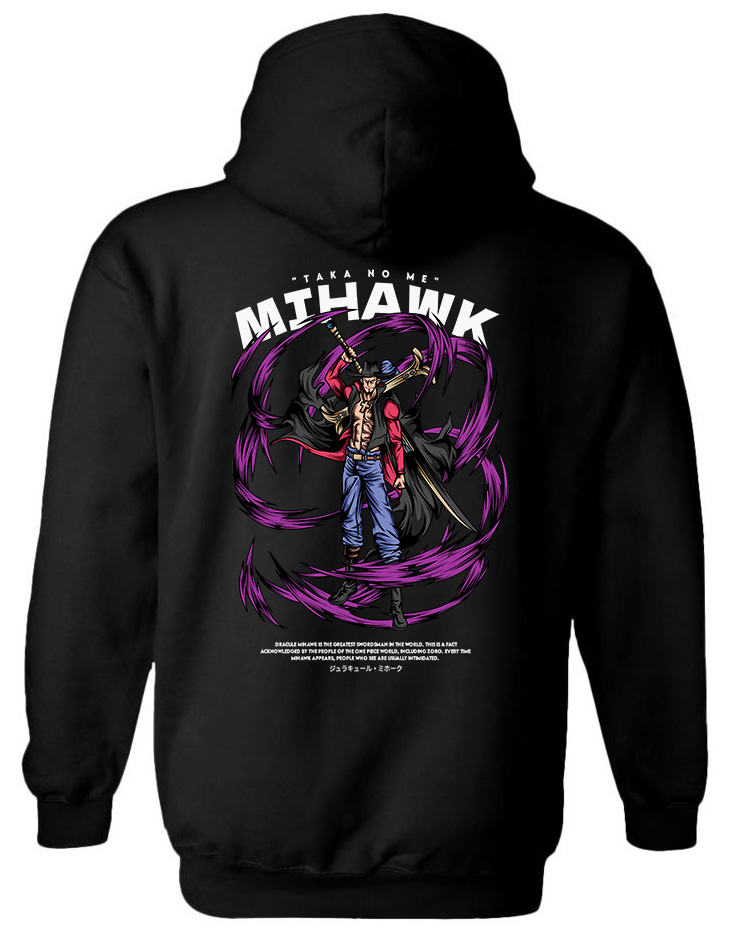 Hoodie One Piece Mihawk Pop Culture Black