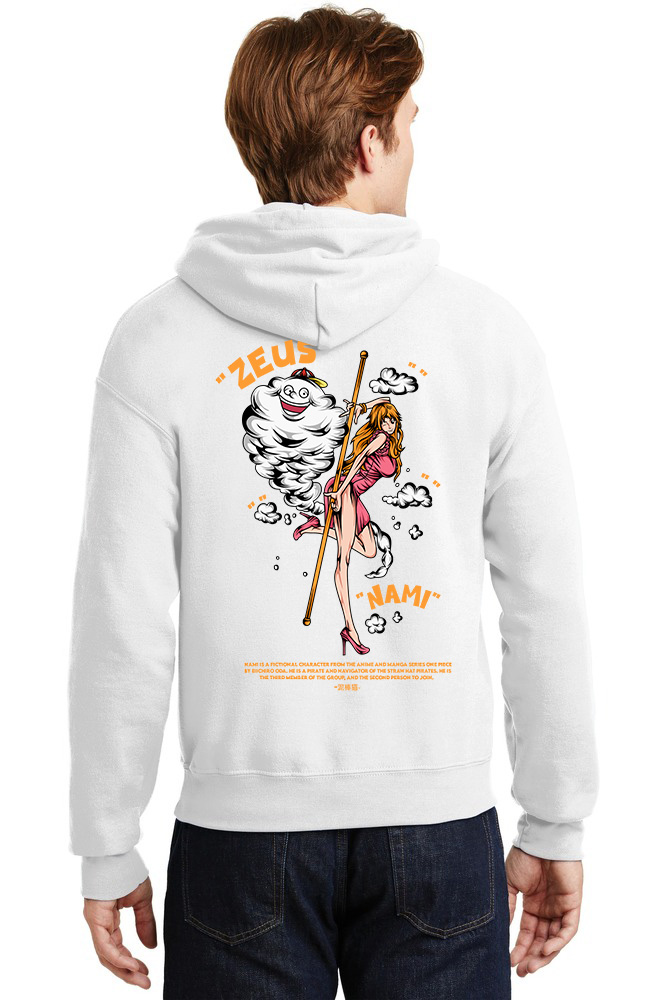 Hoodie One Piece Nami Pop Culture White ανδρικά Φούτερ Simple Wear