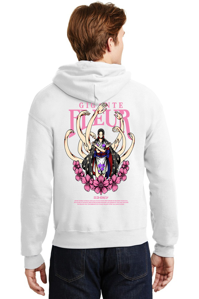 Hoodie One Piece Nico Robin Pop Culture White ανδρικά Φούτερ Simple Wear