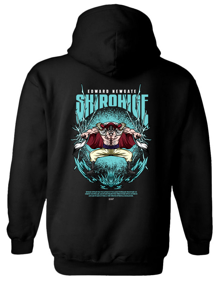 Hoodie One Piece Shirohige White Pop Culture Black