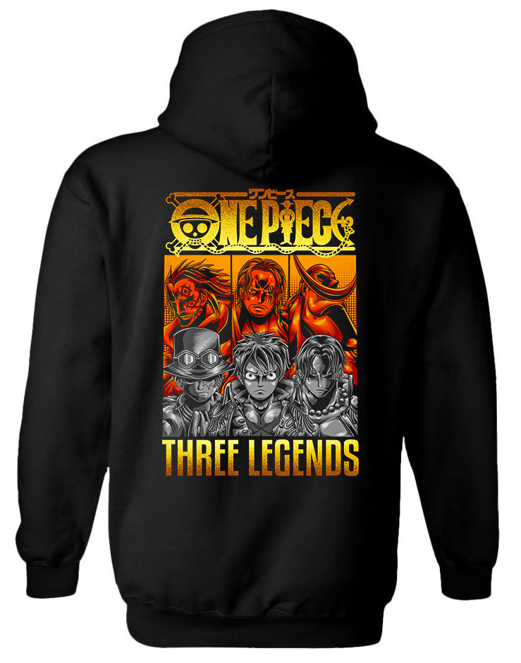 Hoodie One Piece Three Legends Pop Culture Black